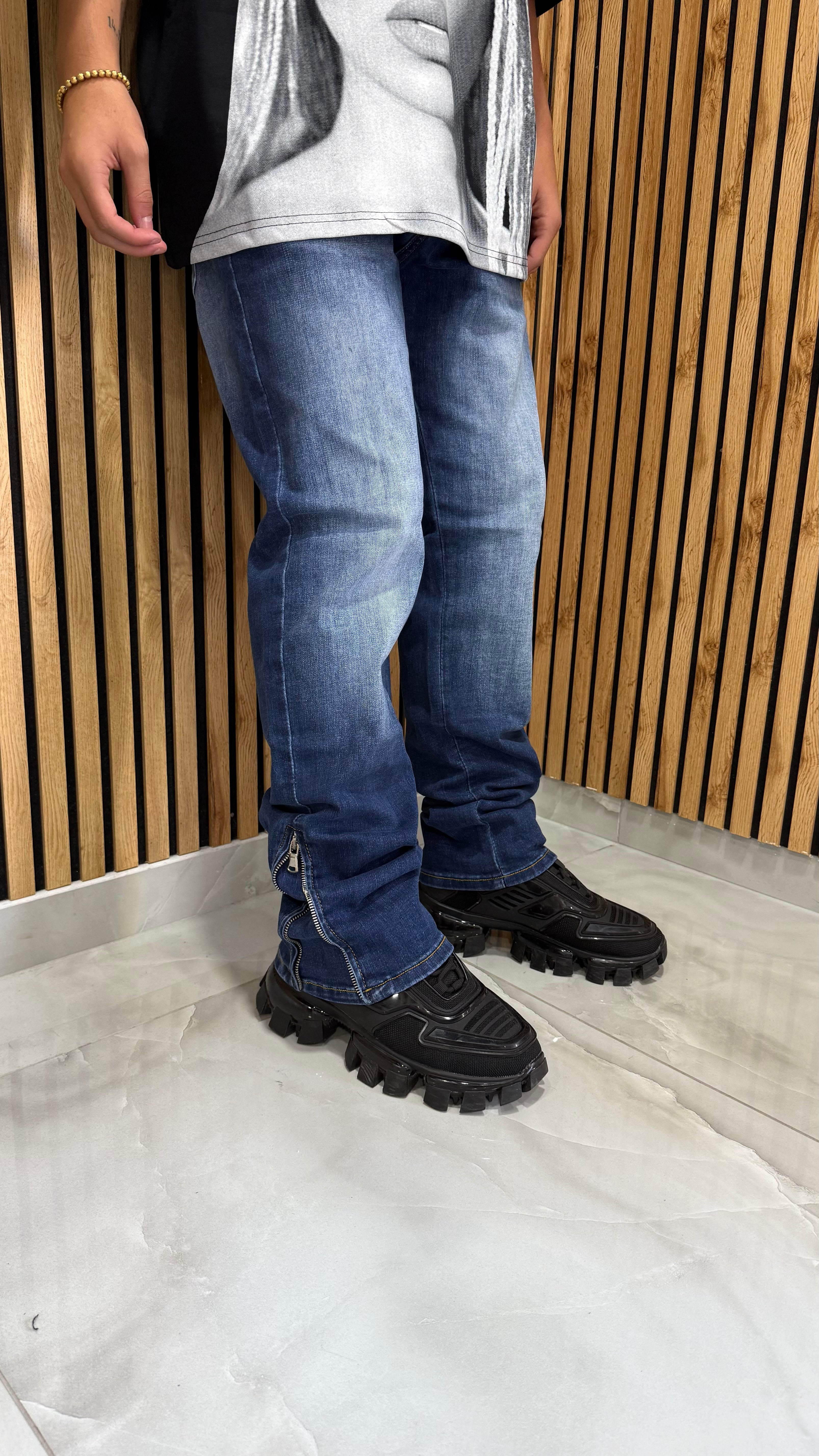 Jeans Baggy Zip Lateral Simply