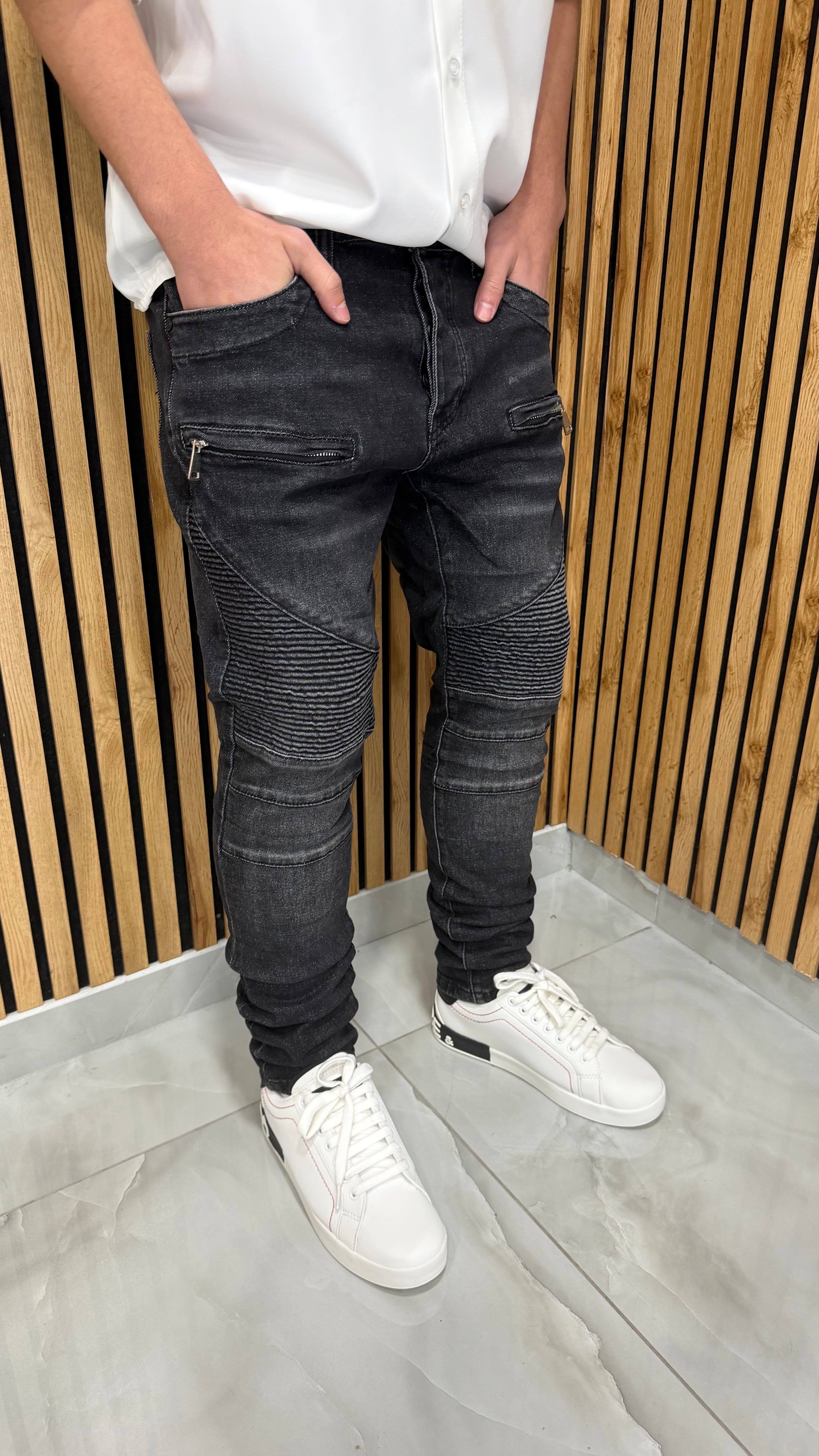 Jeans Skinny Biker “Carbon”