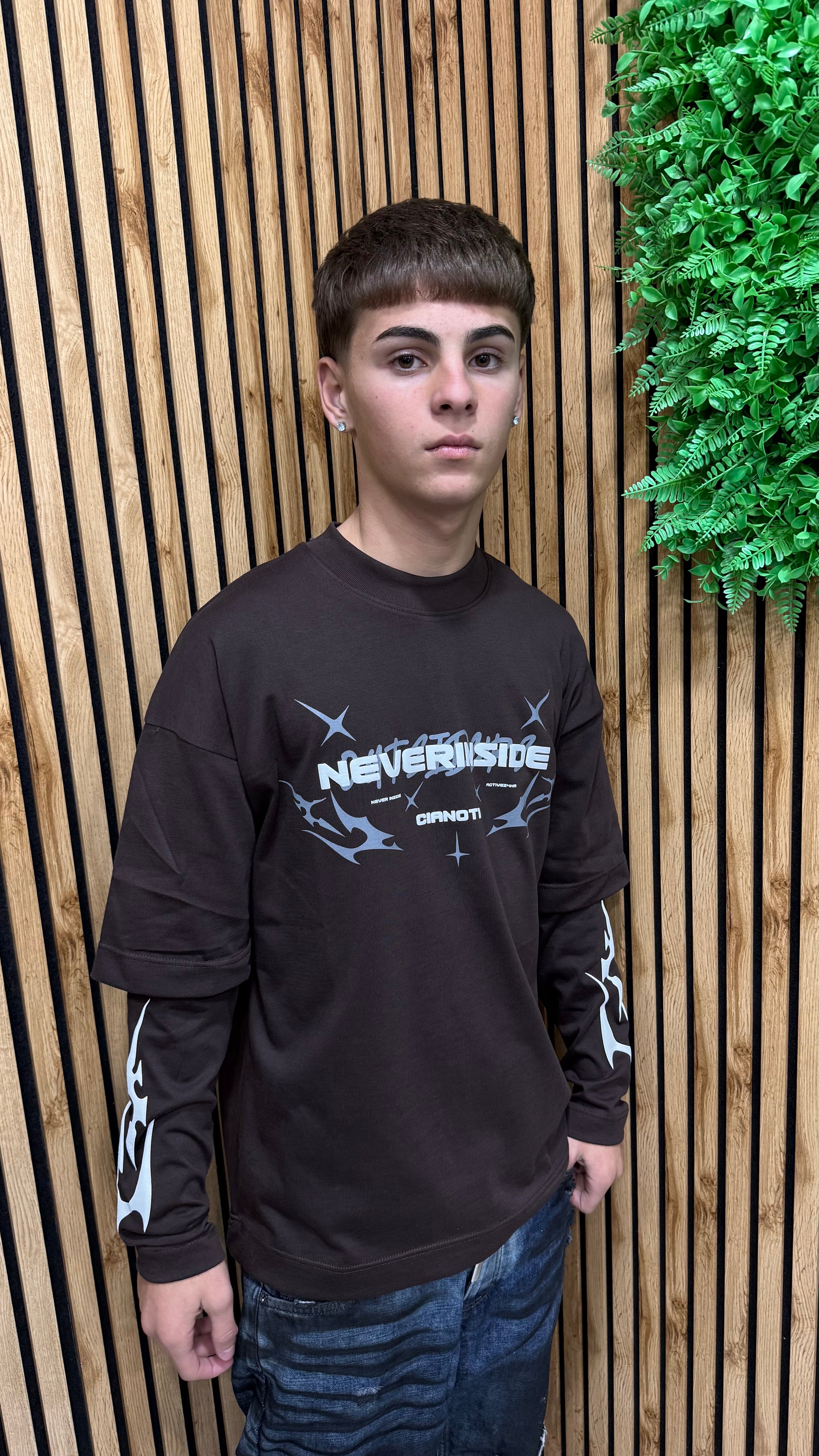 T-Shirt Long Sleeve “Neverinside” Cianotic