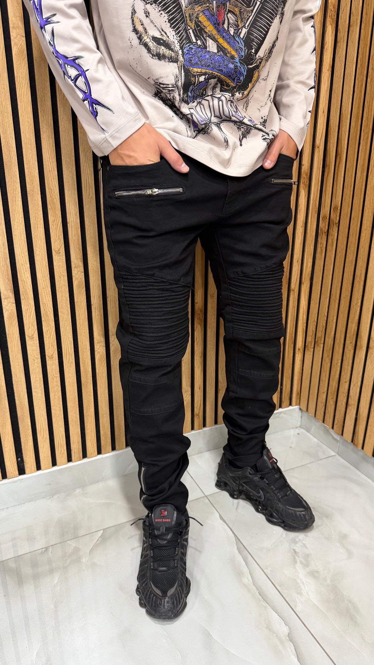 Jeans Uomo Skinny Biker Dark Viper
