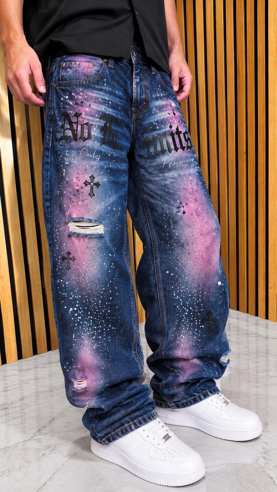 Jeans Uomo Super Baggy “No Limits” Blu Cianotic