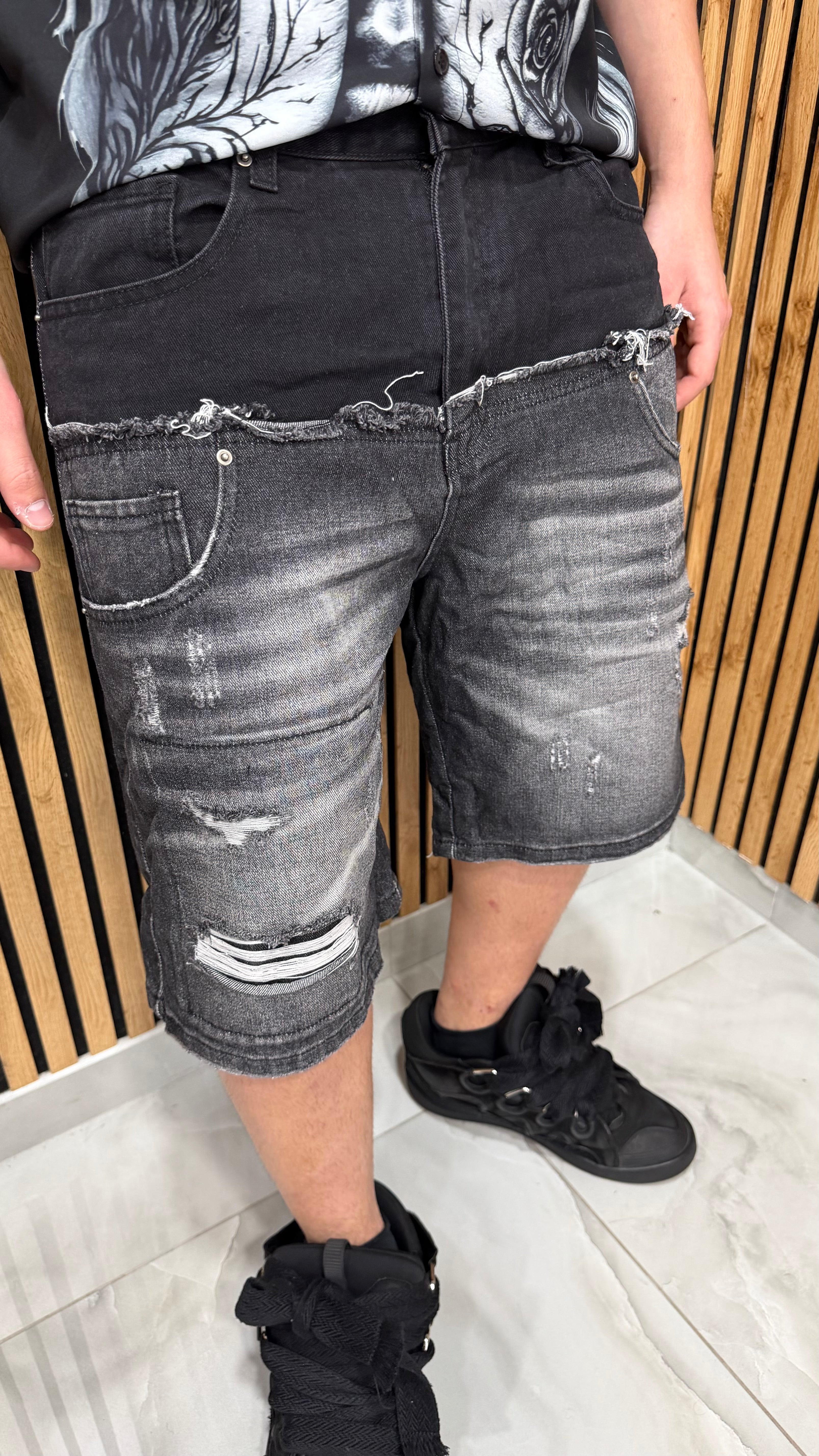 Jeans Short Double Black