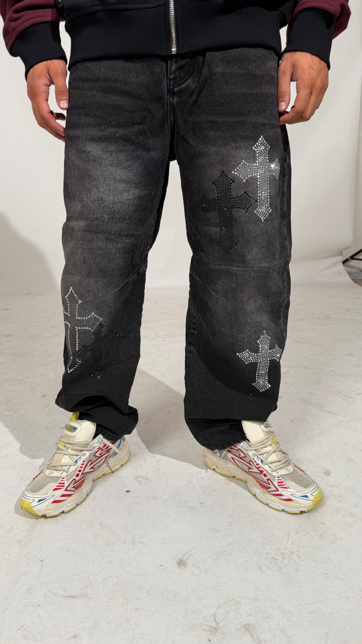 Jeans Uomo "HOLY CROSS" Washed Black