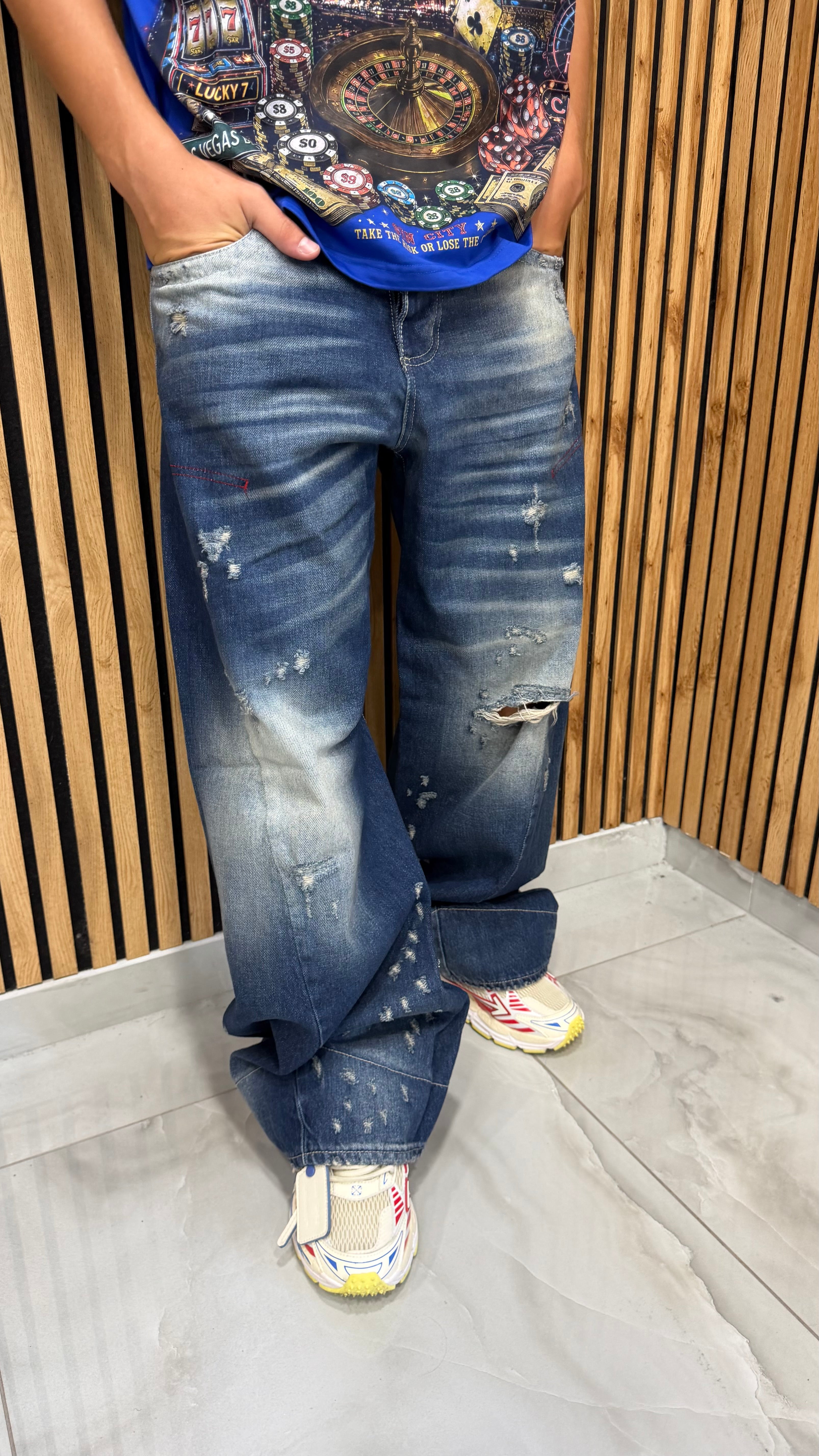 Jeans Baggy Uomo Twisted Fit 2 Colori Cianotic