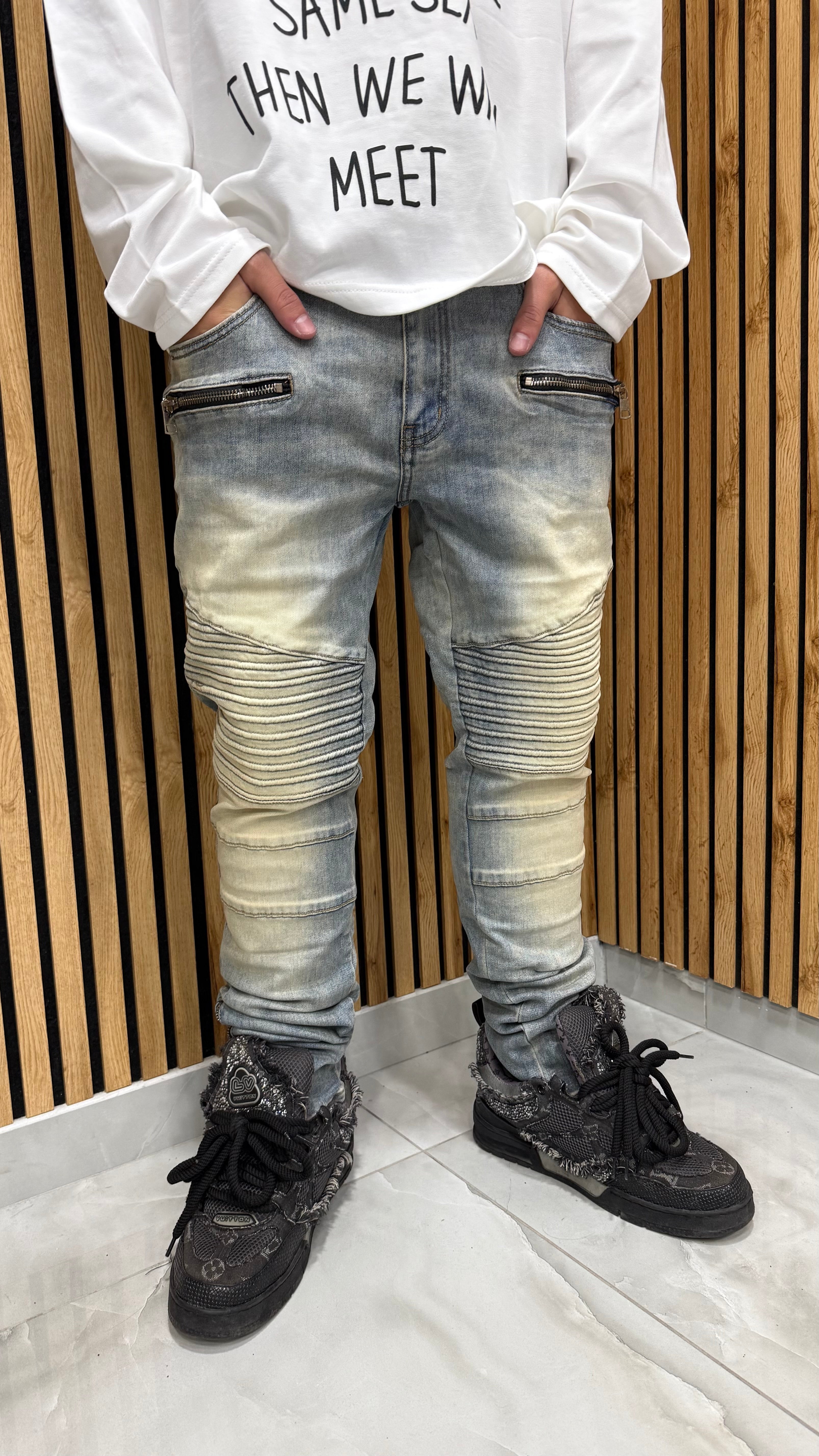 Jeans Skinny Sabbiato "Paz"