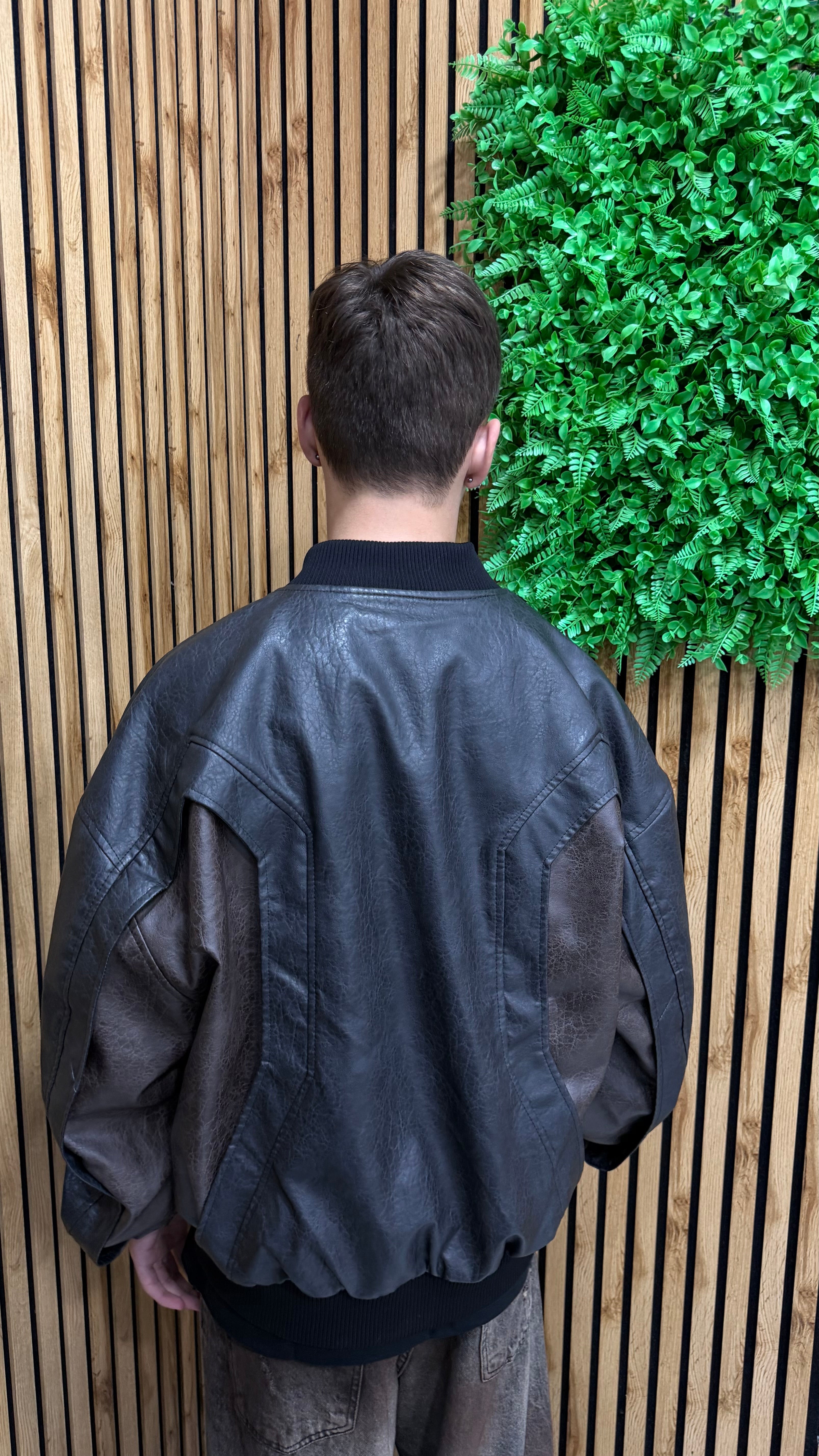 Jacket In pelle Bicolor