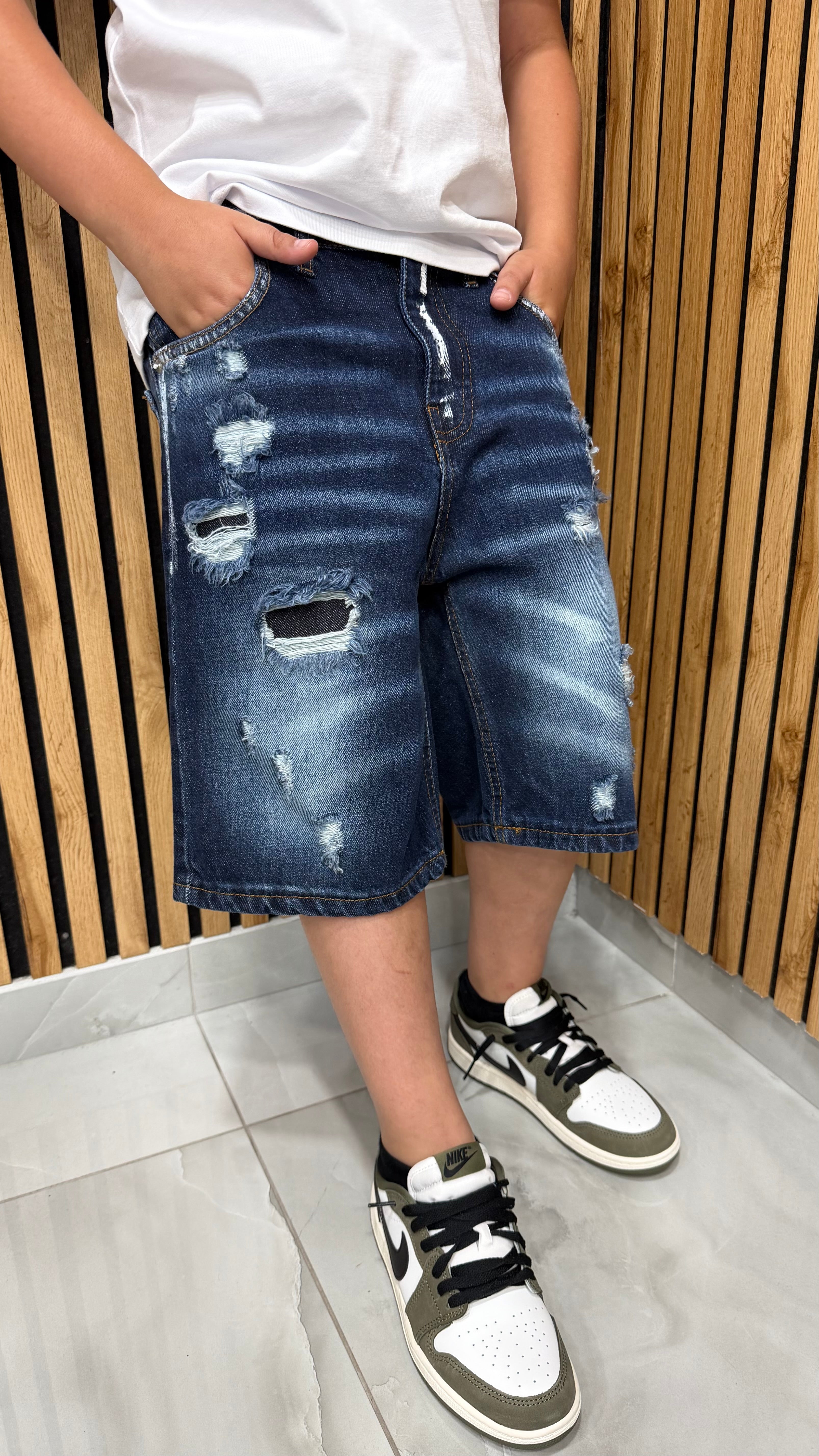 Shorts Blue Zip Junior