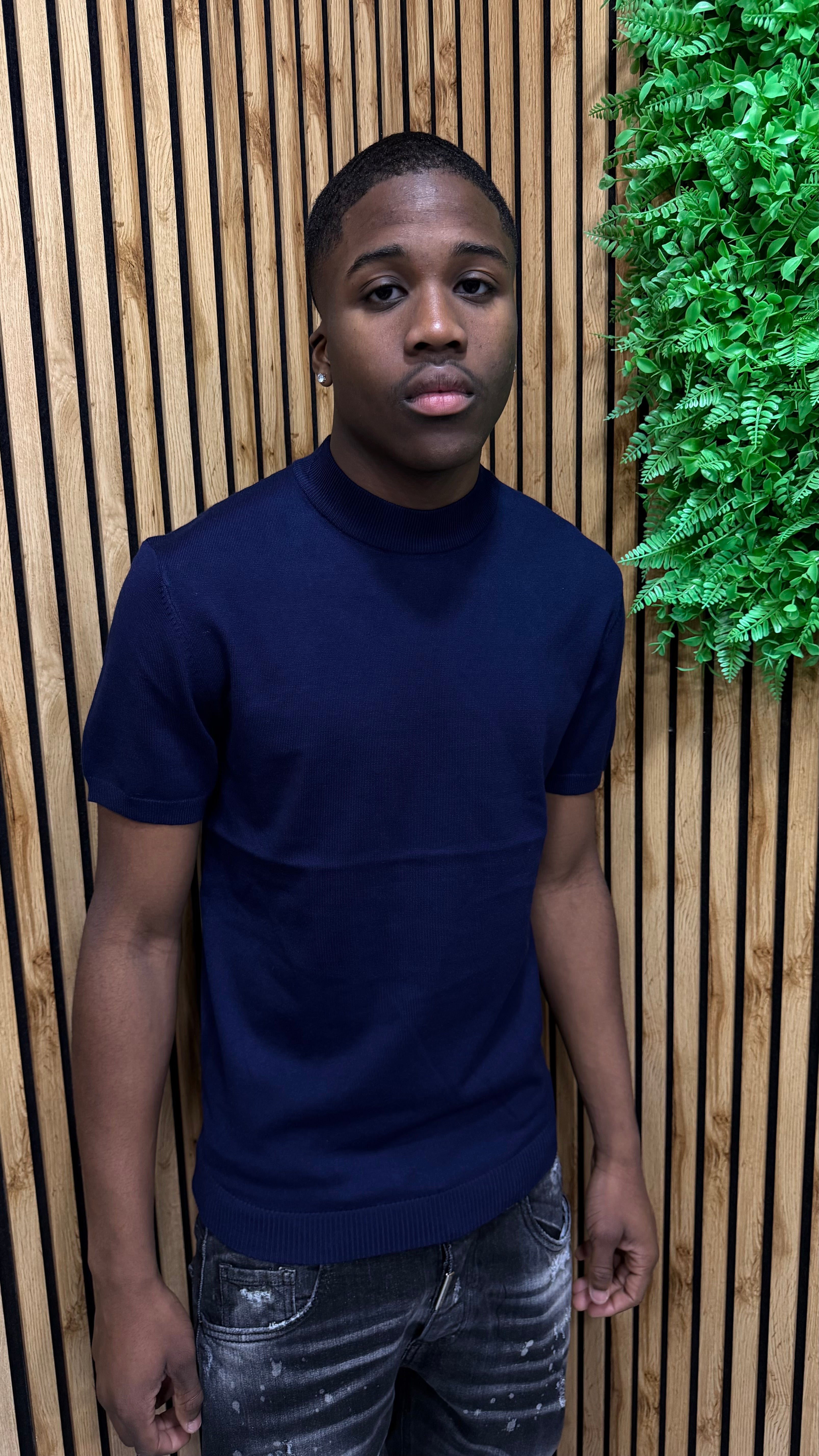 T-Shirt In Filo Mezzo Collo