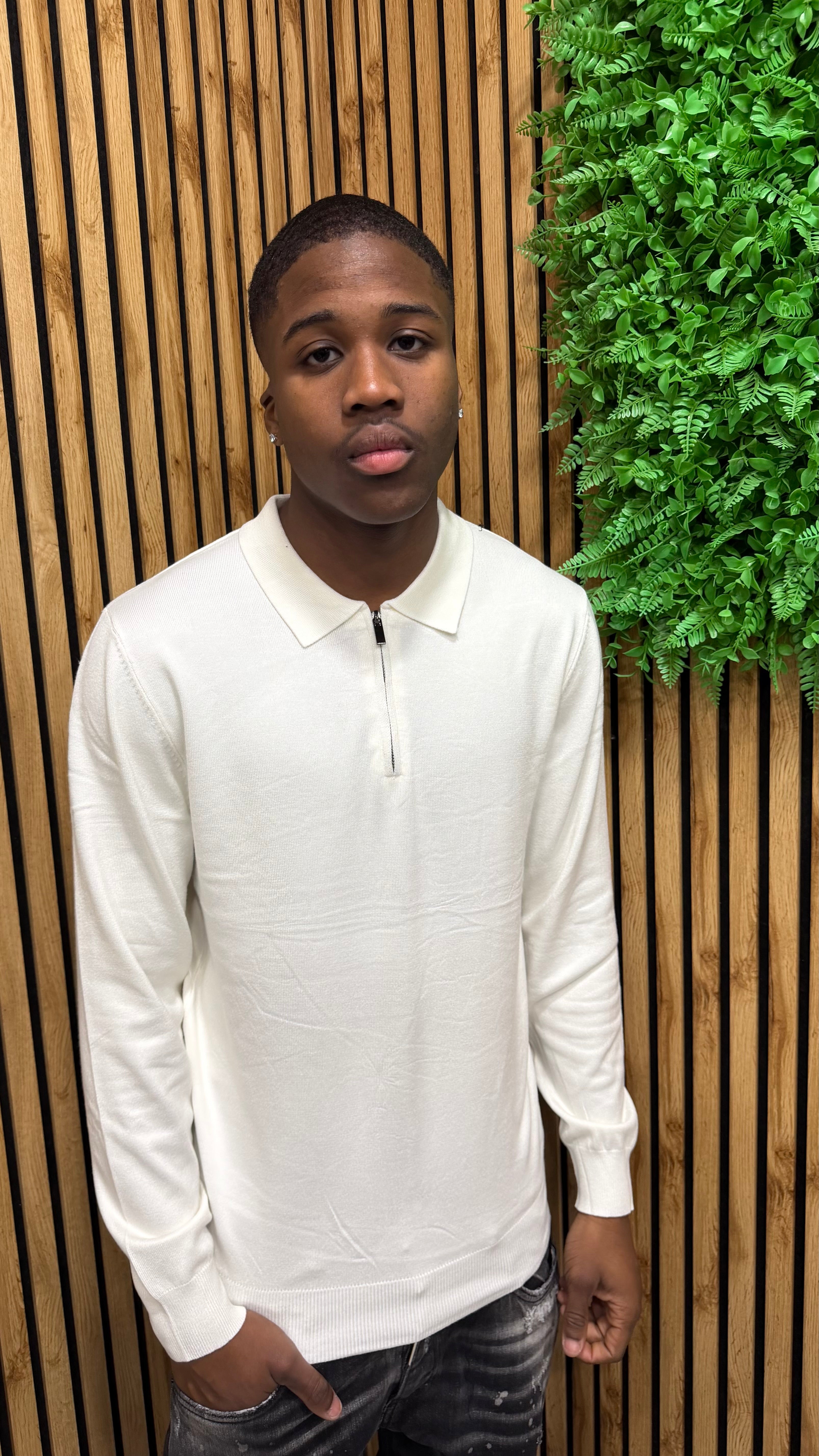 Polo Long Sleeve In Filo Zip