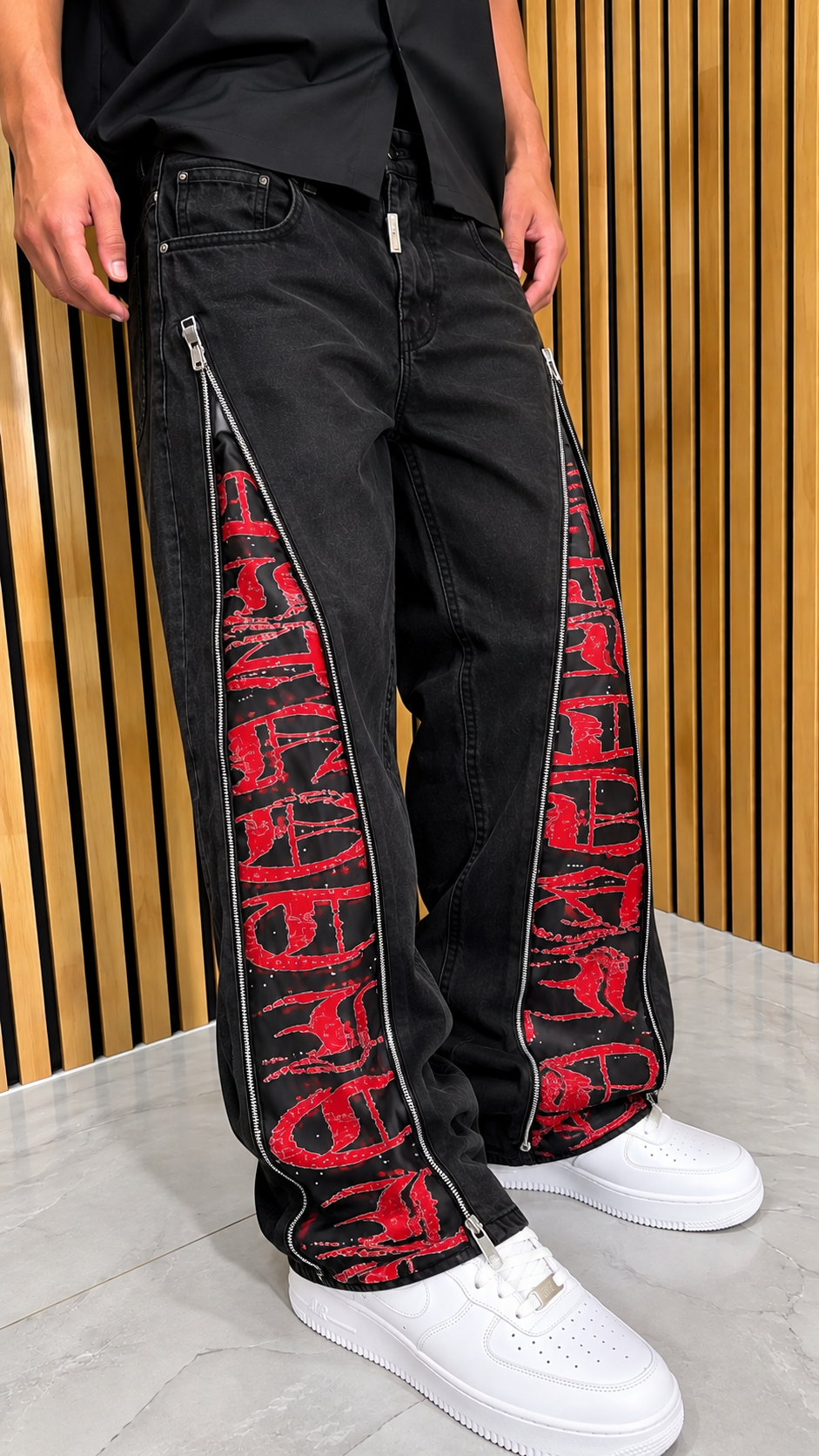 Jeans Uomo Super Baggy Distorted Spalmato Cianotic