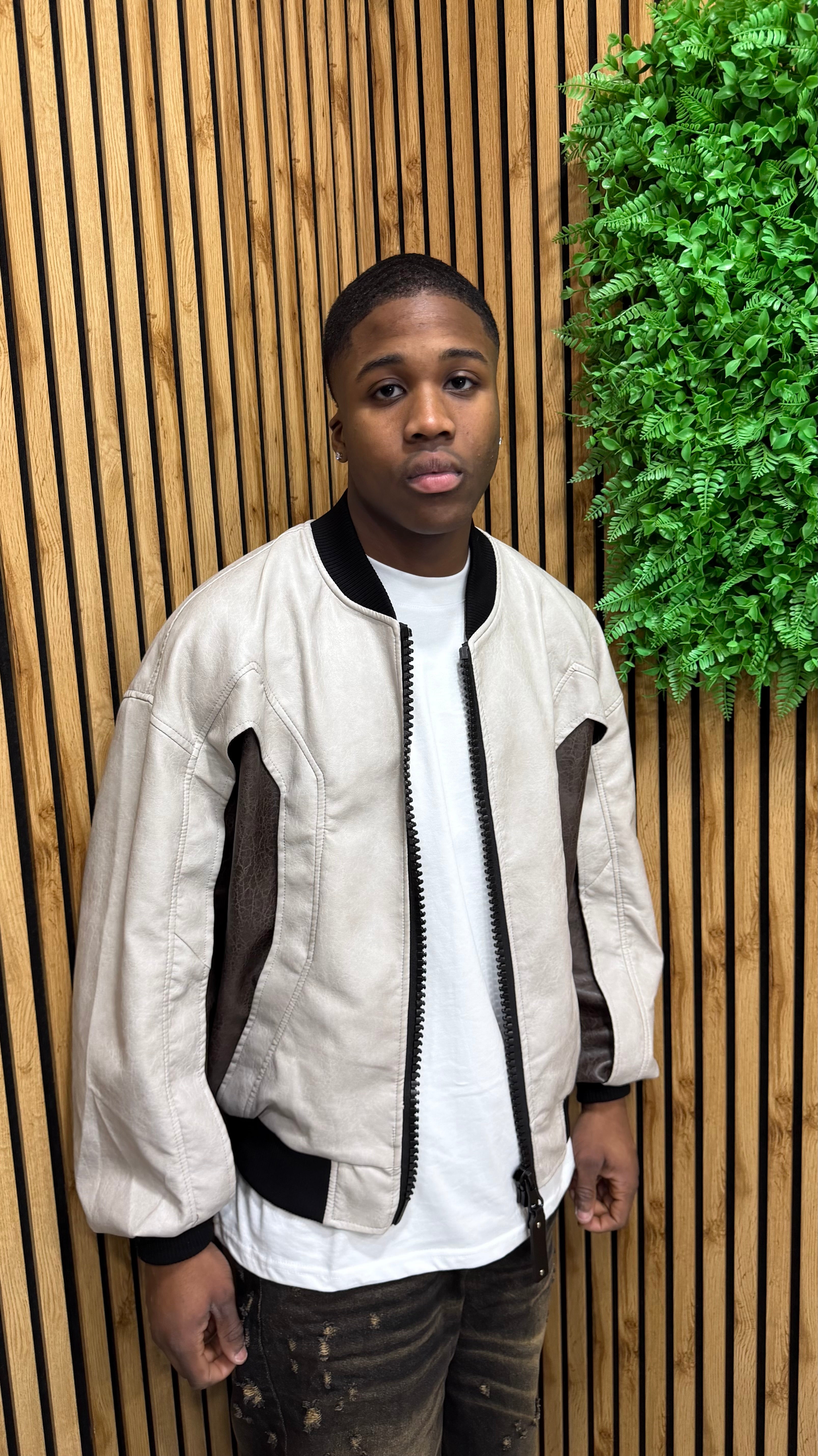 Jacket In pelle Bicolor