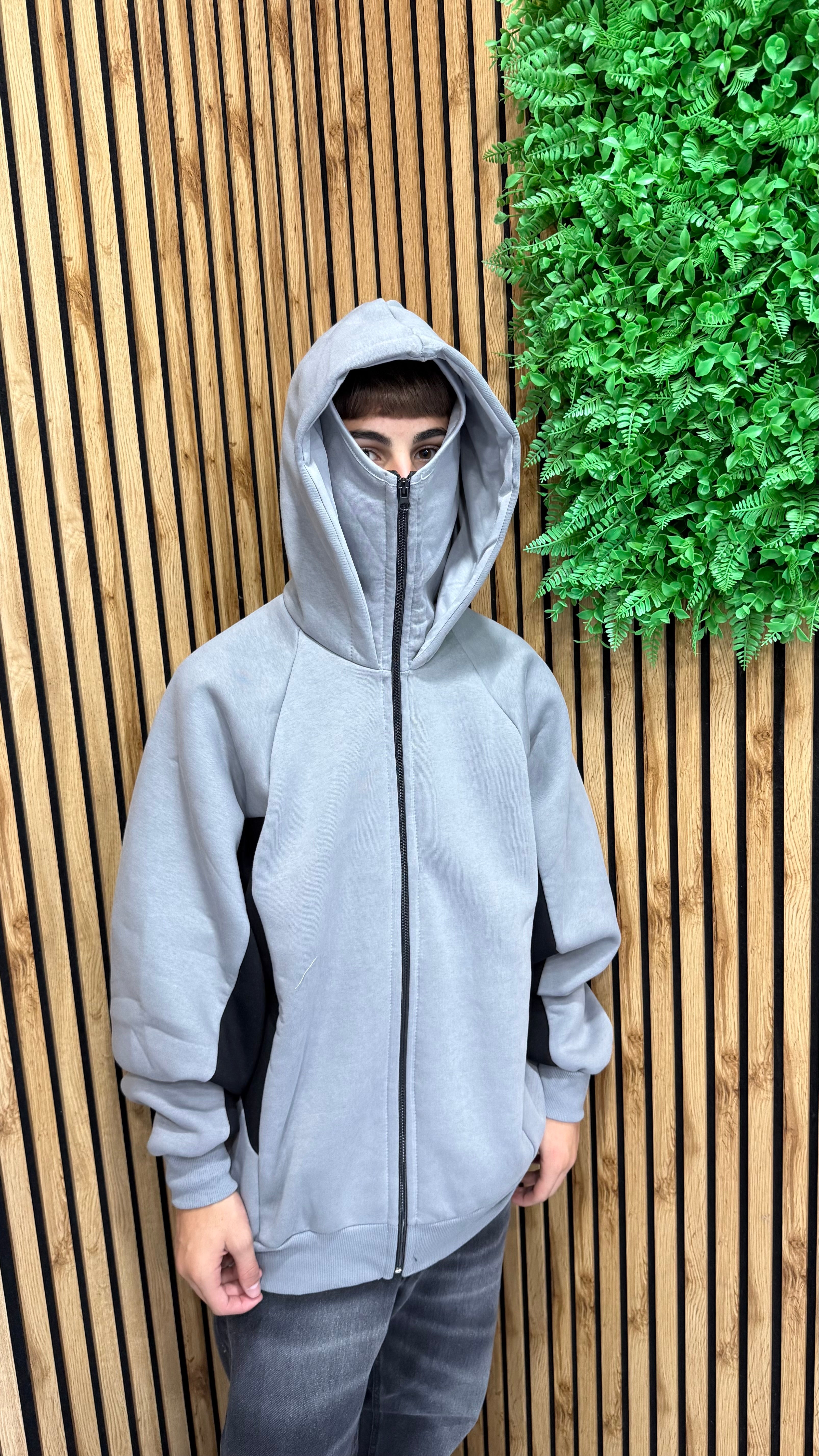 Felpa Balaclava Doppio Cappuccio Premium