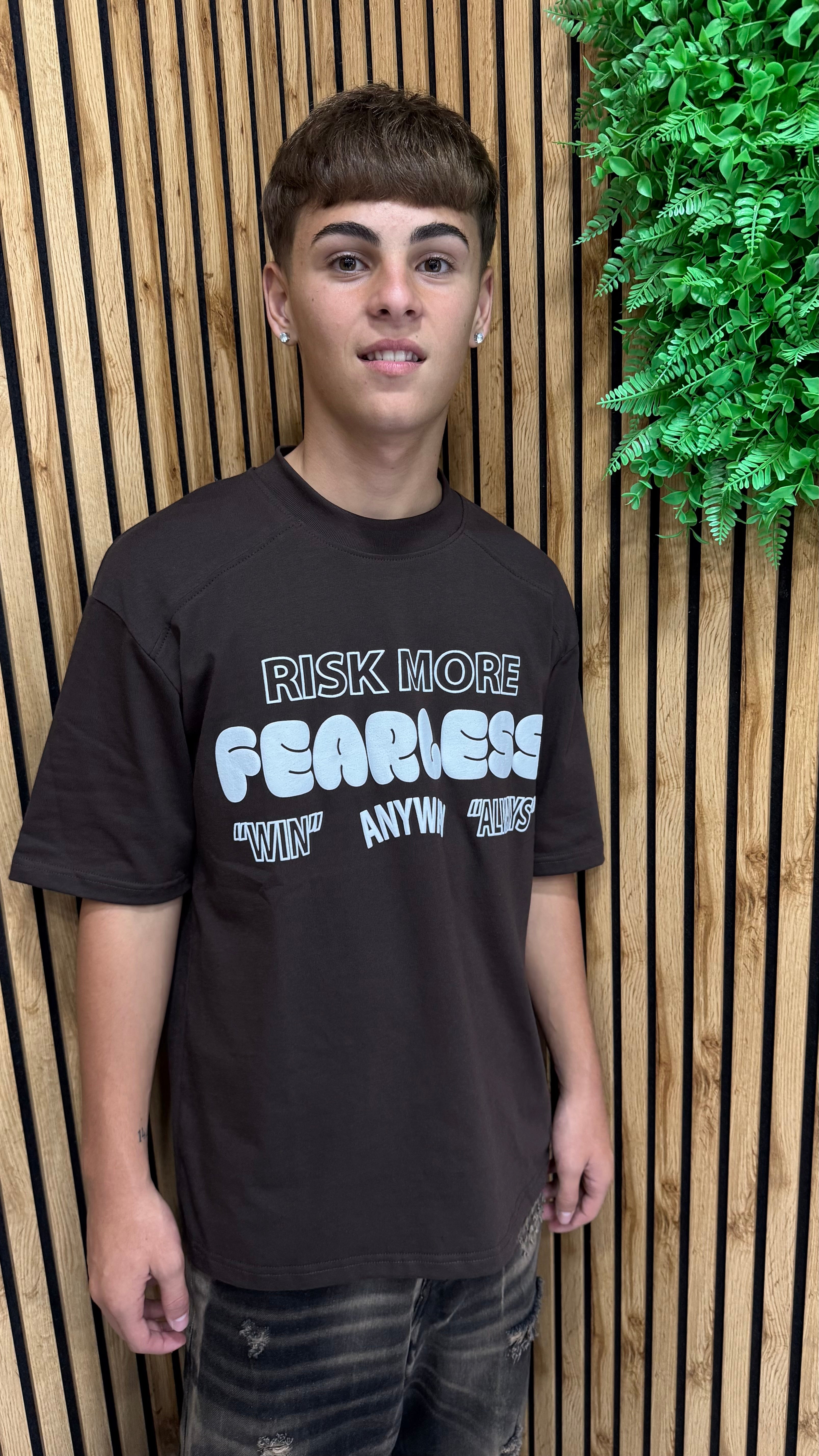 T-Shirt "Fearless" Tessuto Gommato