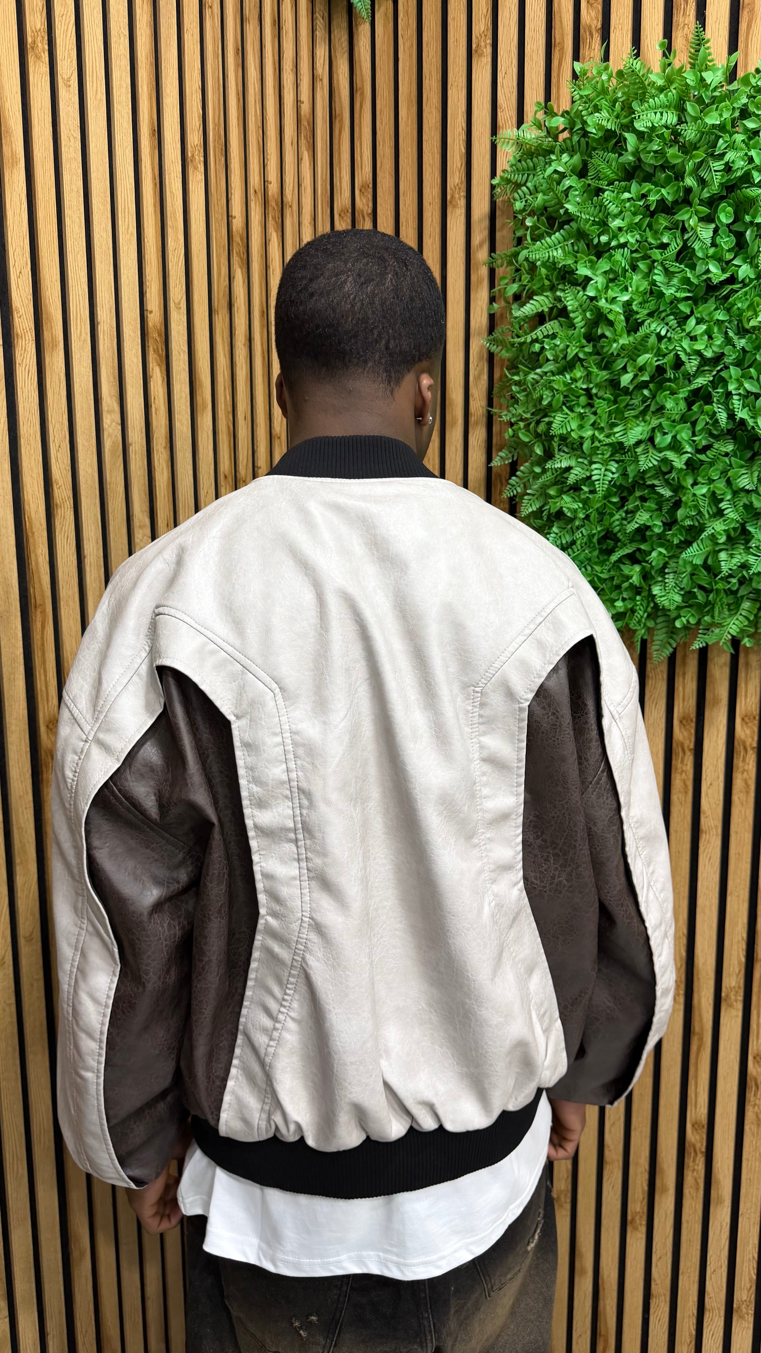 Jacket In pelle Bicolor