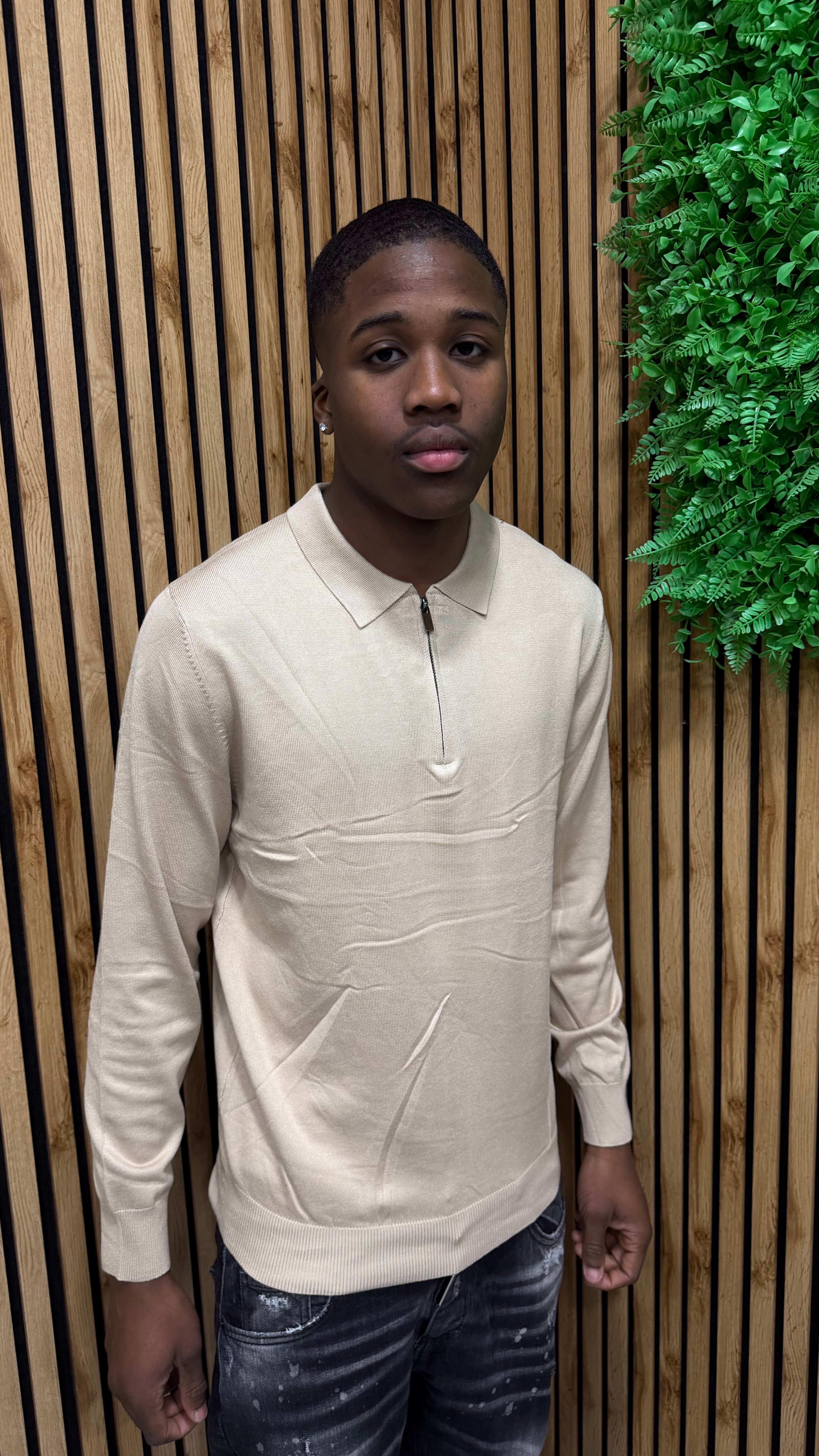 Polo Long Sleeve In Filo Zip