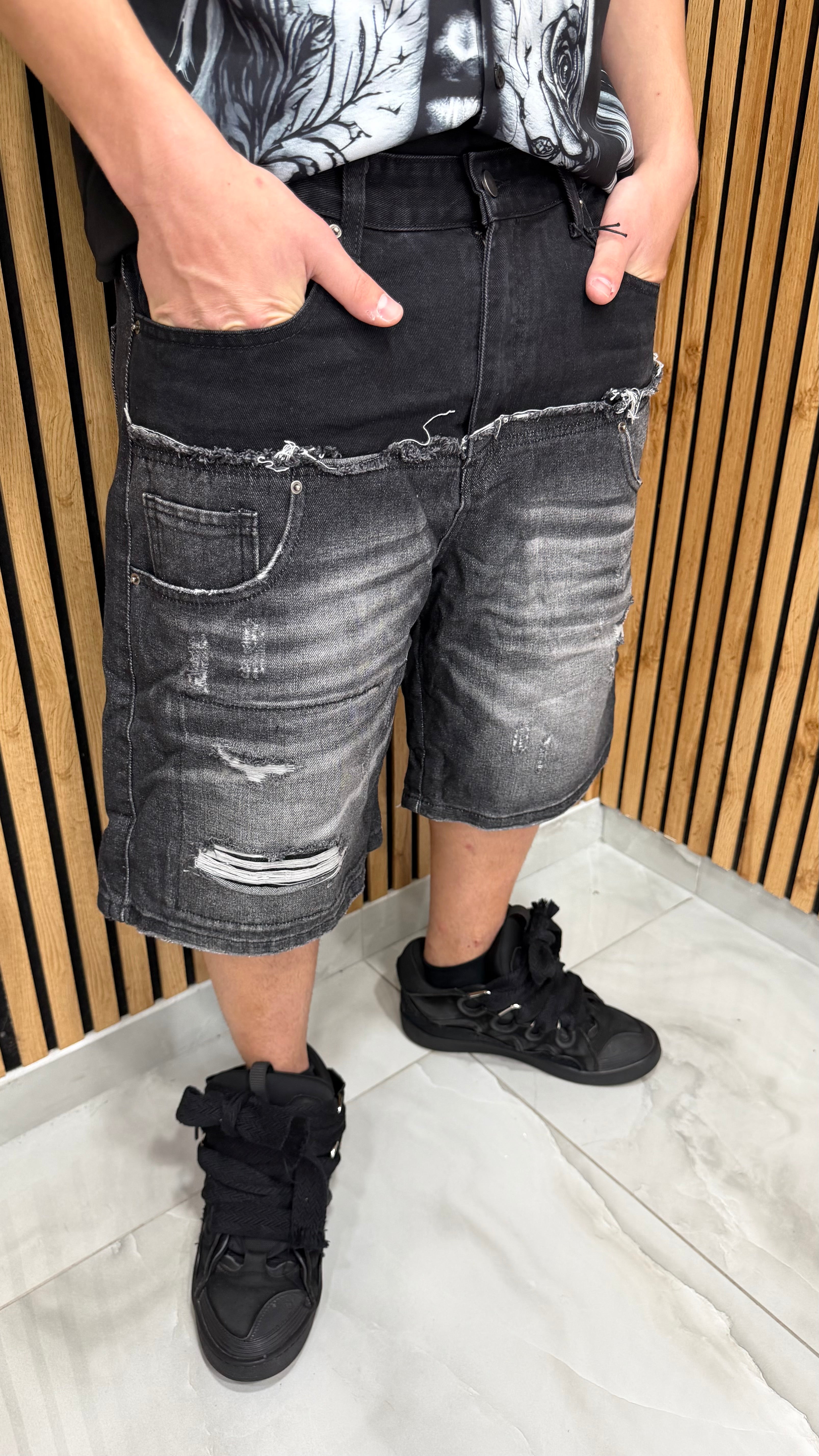 Jeans Short Double Black
