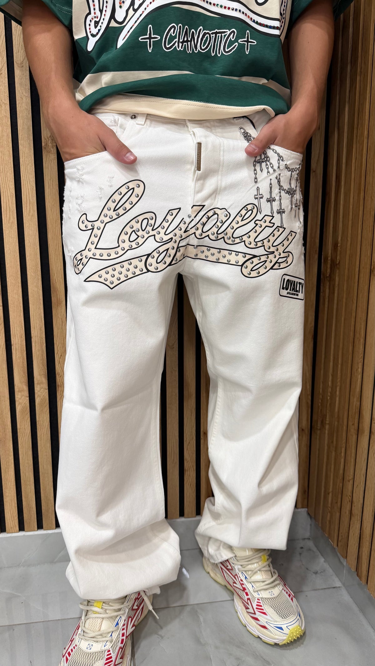 Jeans Uomo Loyality White Cianotic
