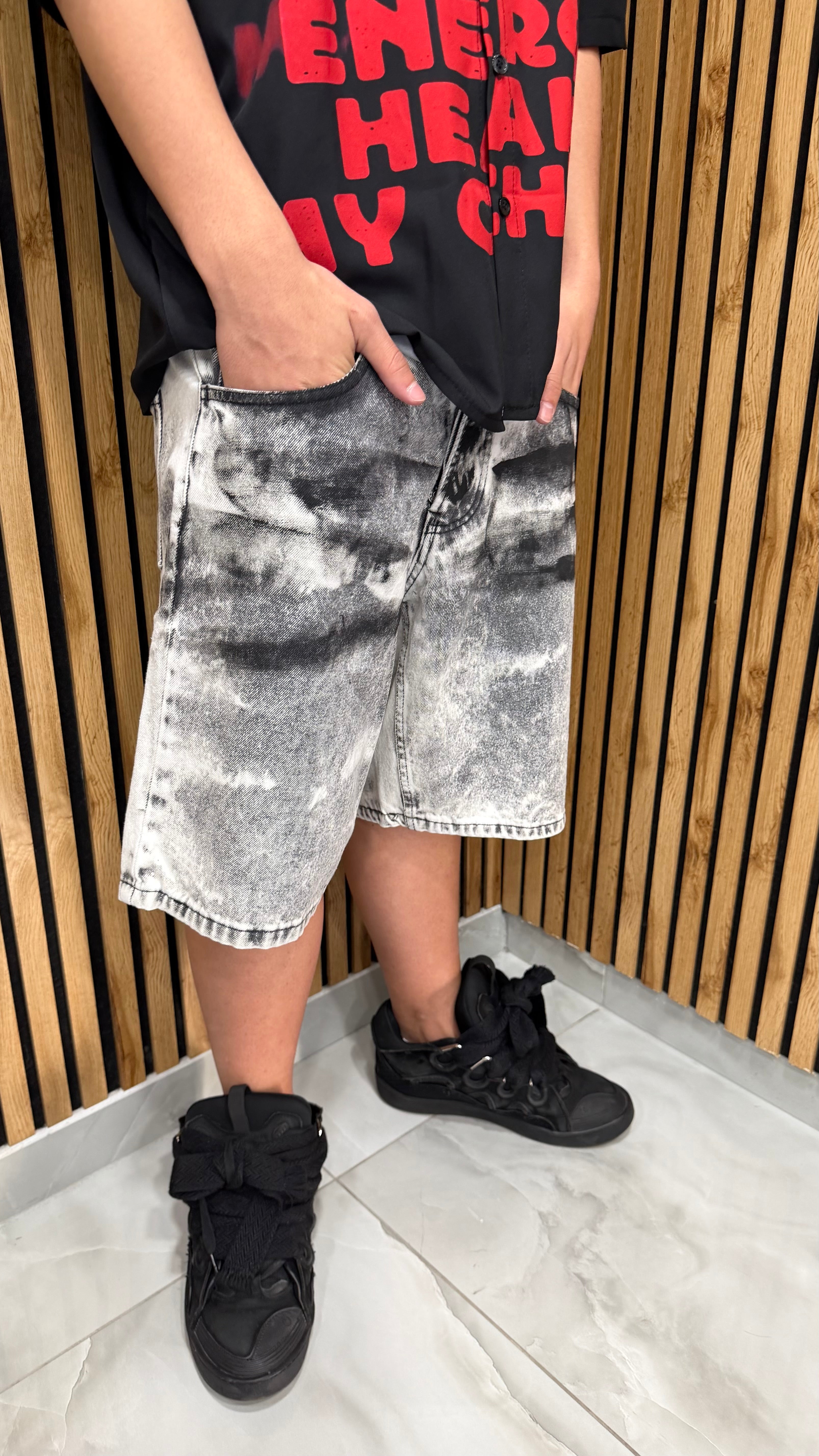 Jeans Short Denim “Marble”