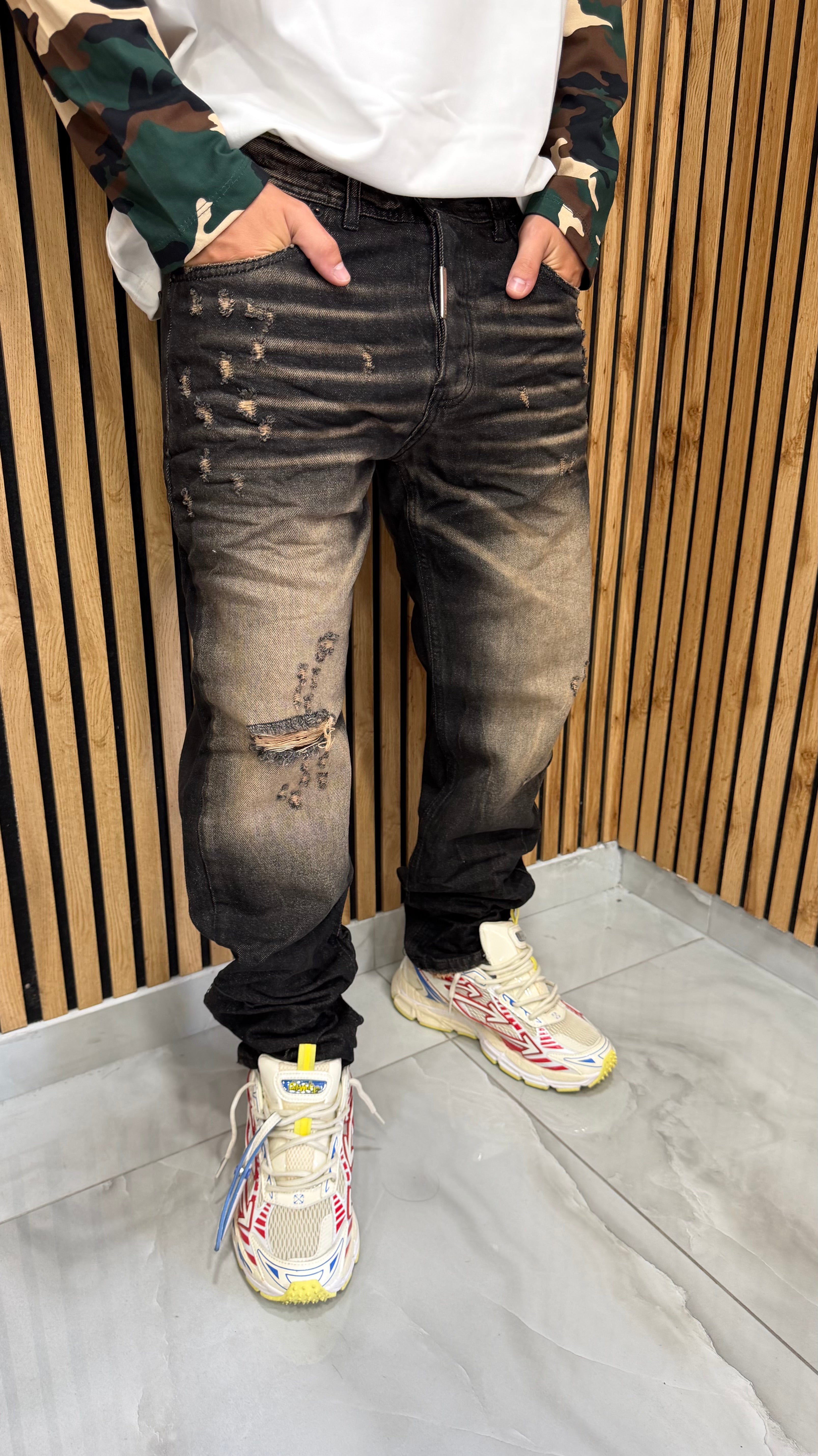 Jeans Uomo Baggy Urban Fade Black Sabbiato Cianotic