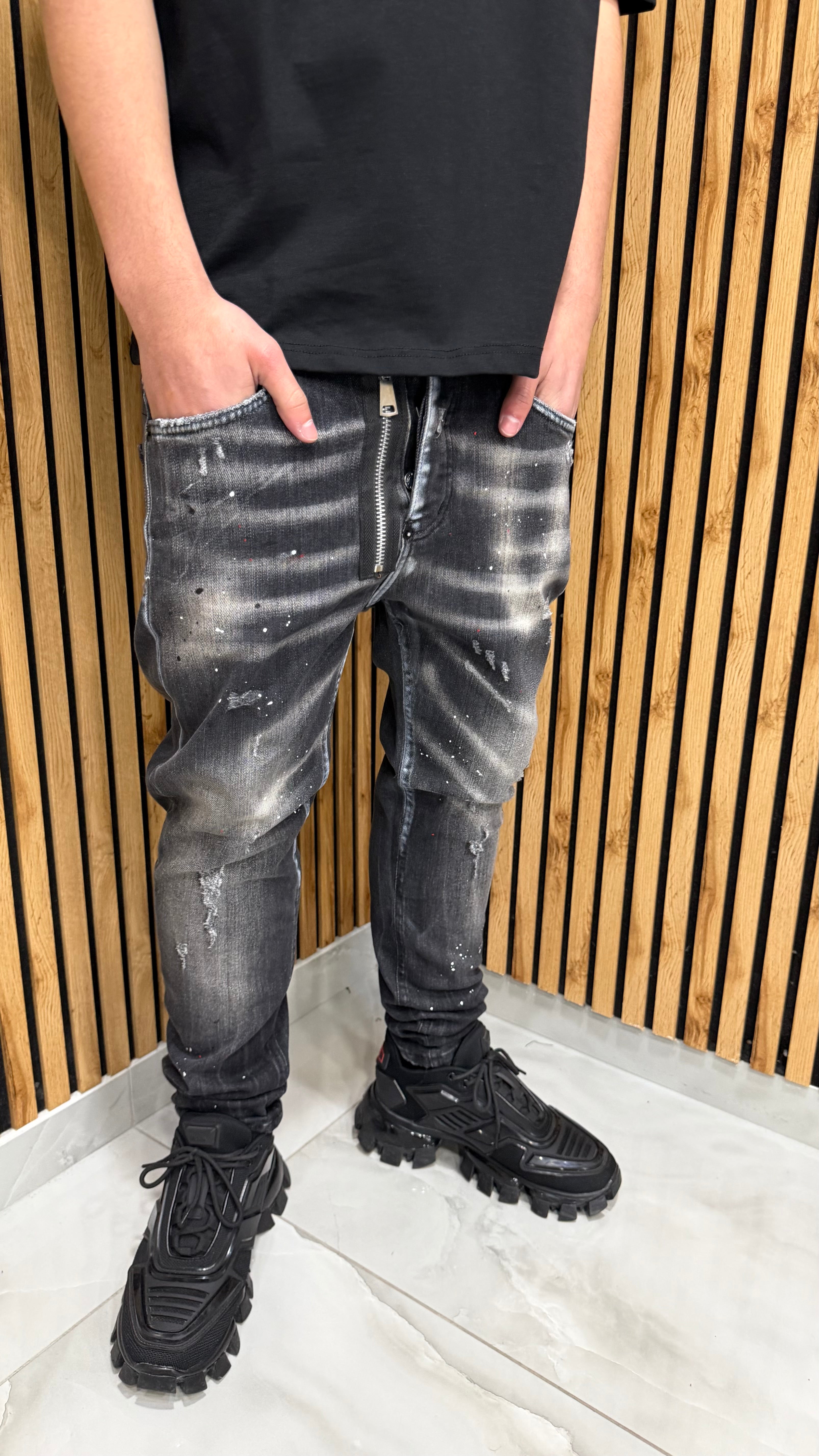 Jeans Mood DSQ Zip Monaco 2 Black Cianotic