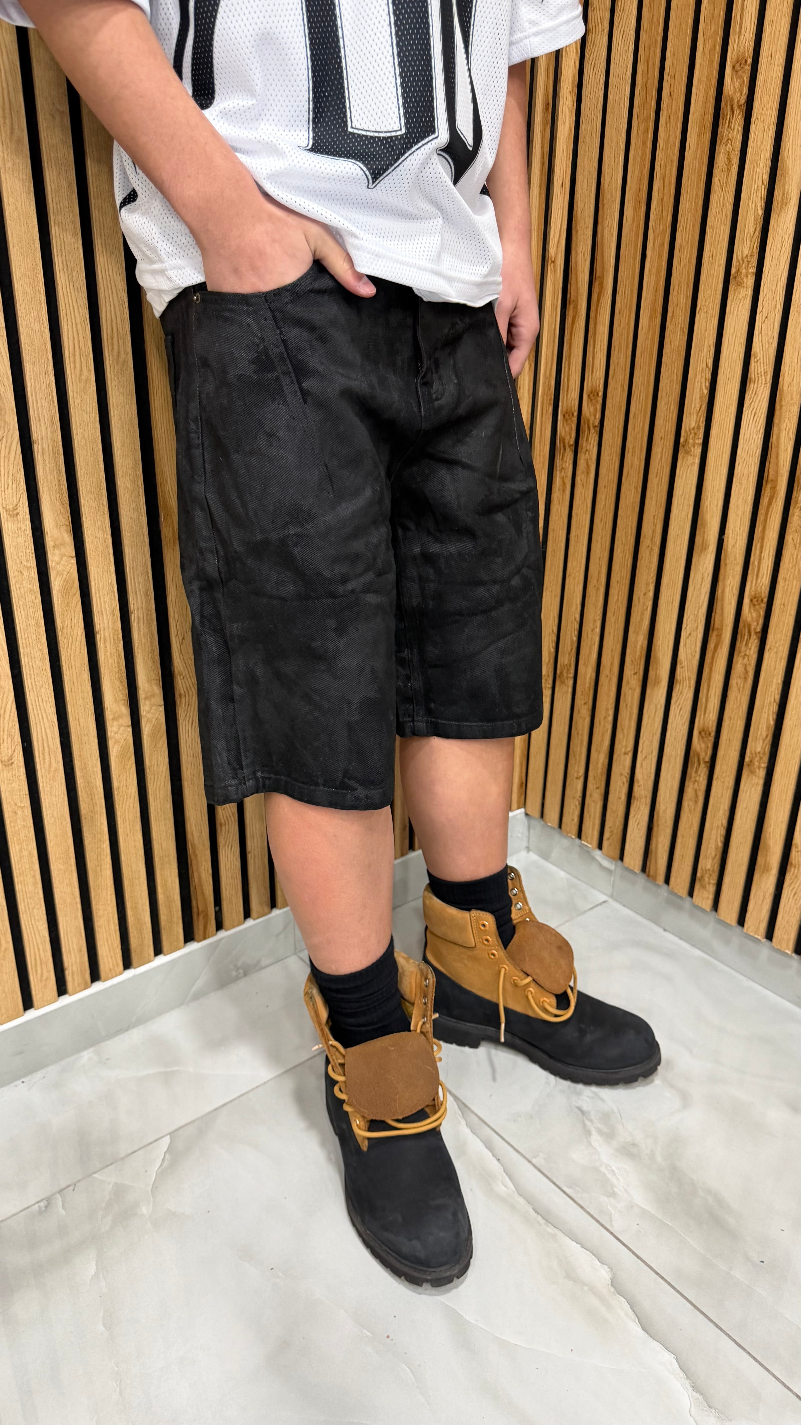 Jeans Shorts Denim “Spalmato Black”