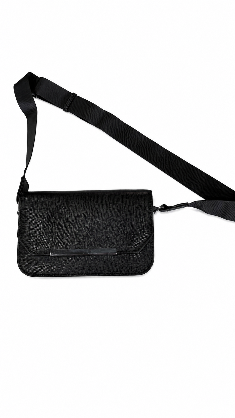 Borsello “Urban” Black In Ecopelle Con Tracolla Regolabile