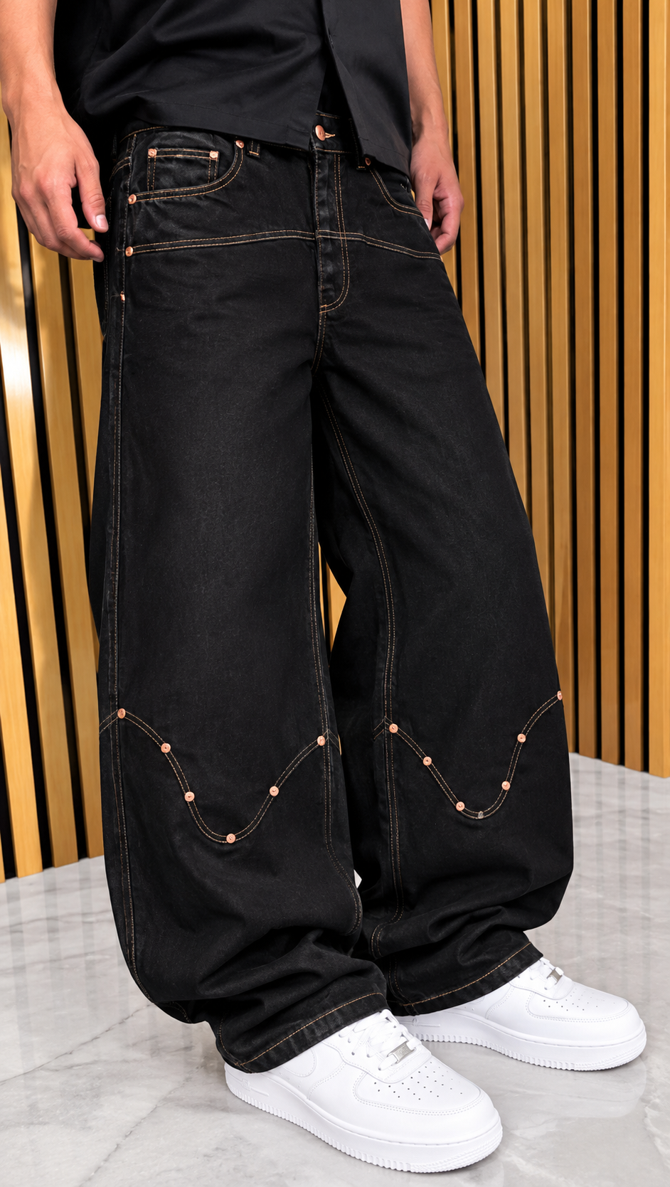 Jeans Uomo Baggy “New River” Black HYDO