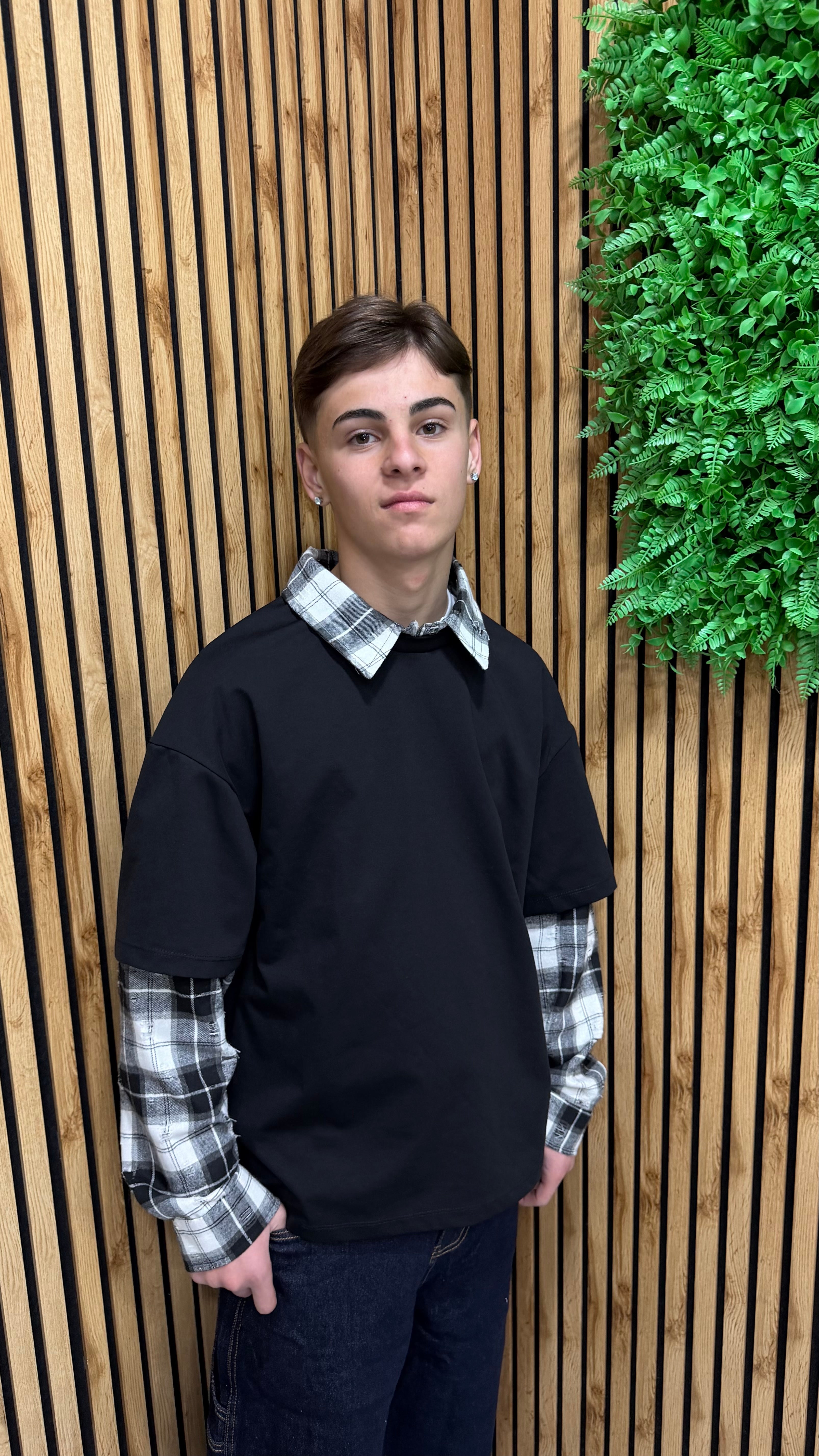 T-Shirt/Camicia a Quadri 2 Colori