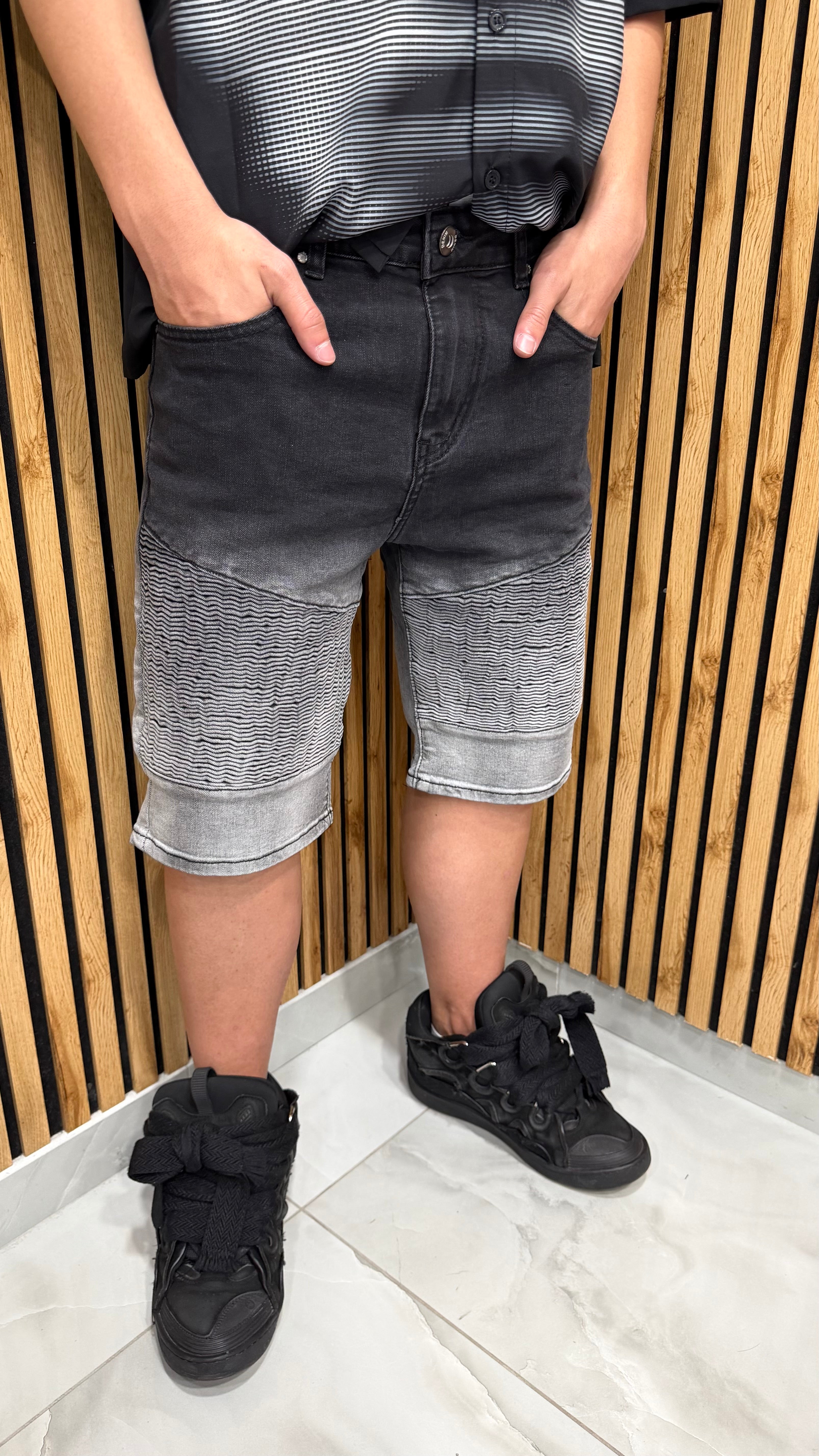 Jeans Short Contrast Bicolor