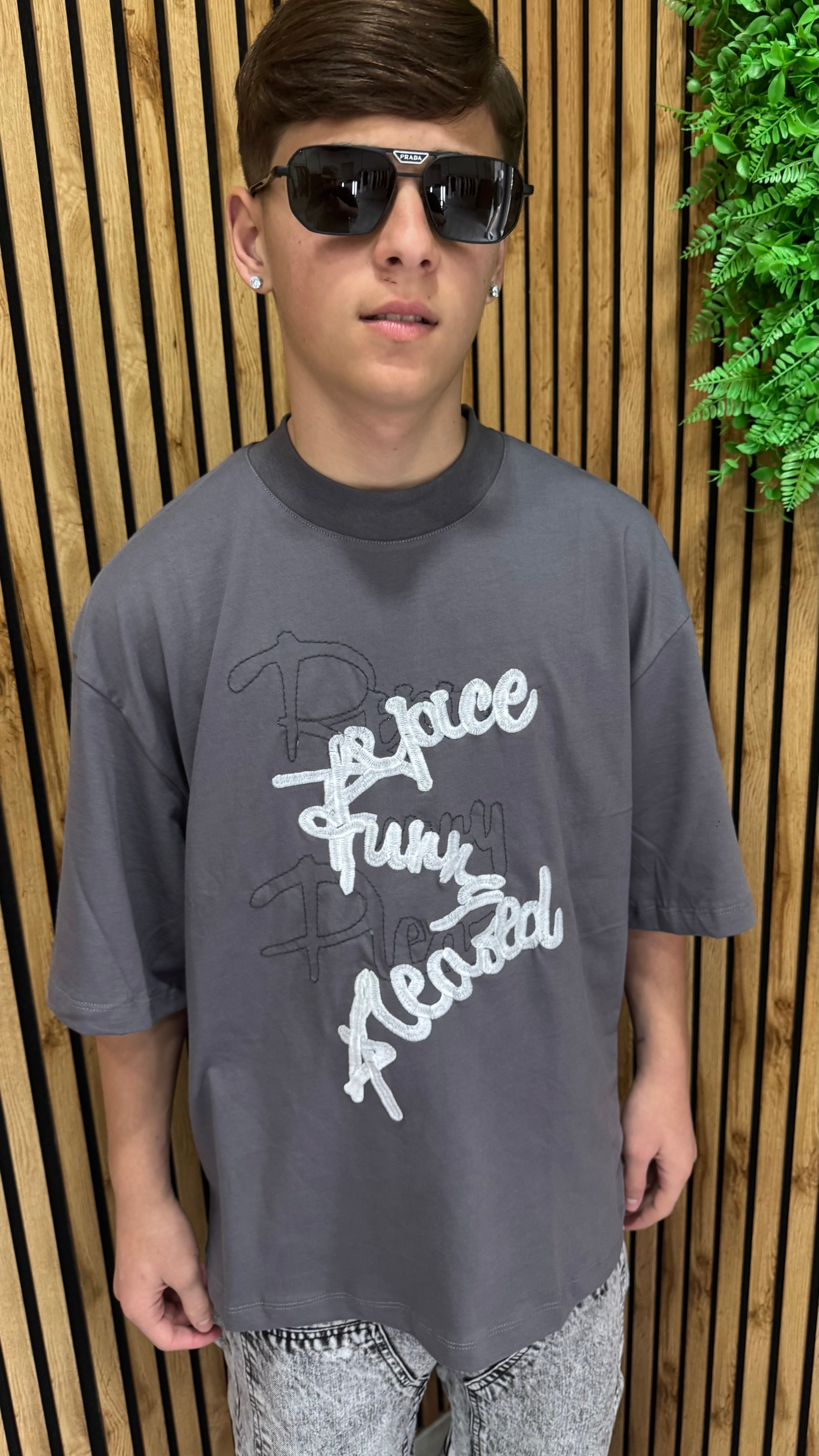 T-Shirt Tessuto Doppiato Ricamato "Madrid"