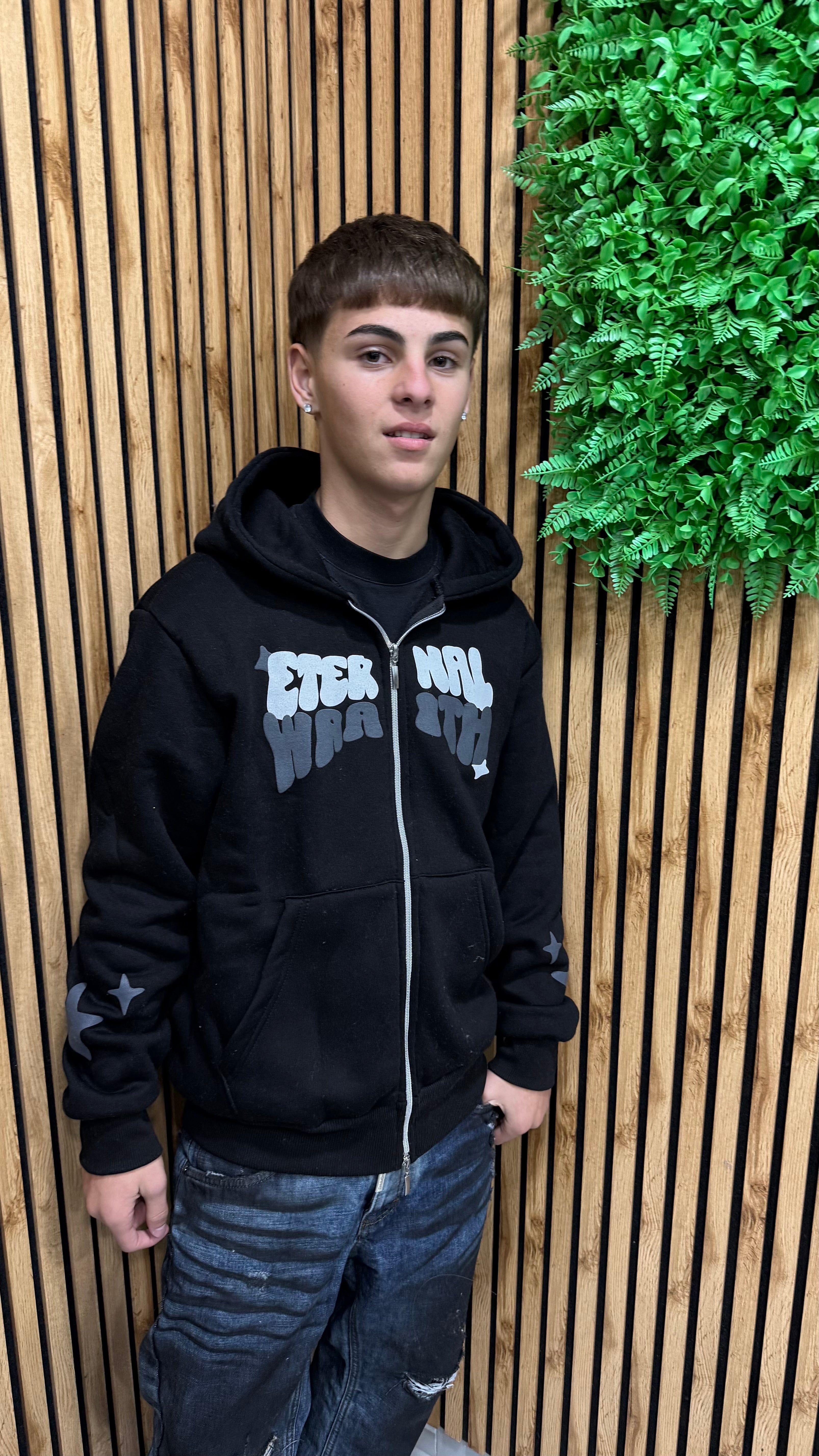 Felpa “Eternal” Zip Cappuccio