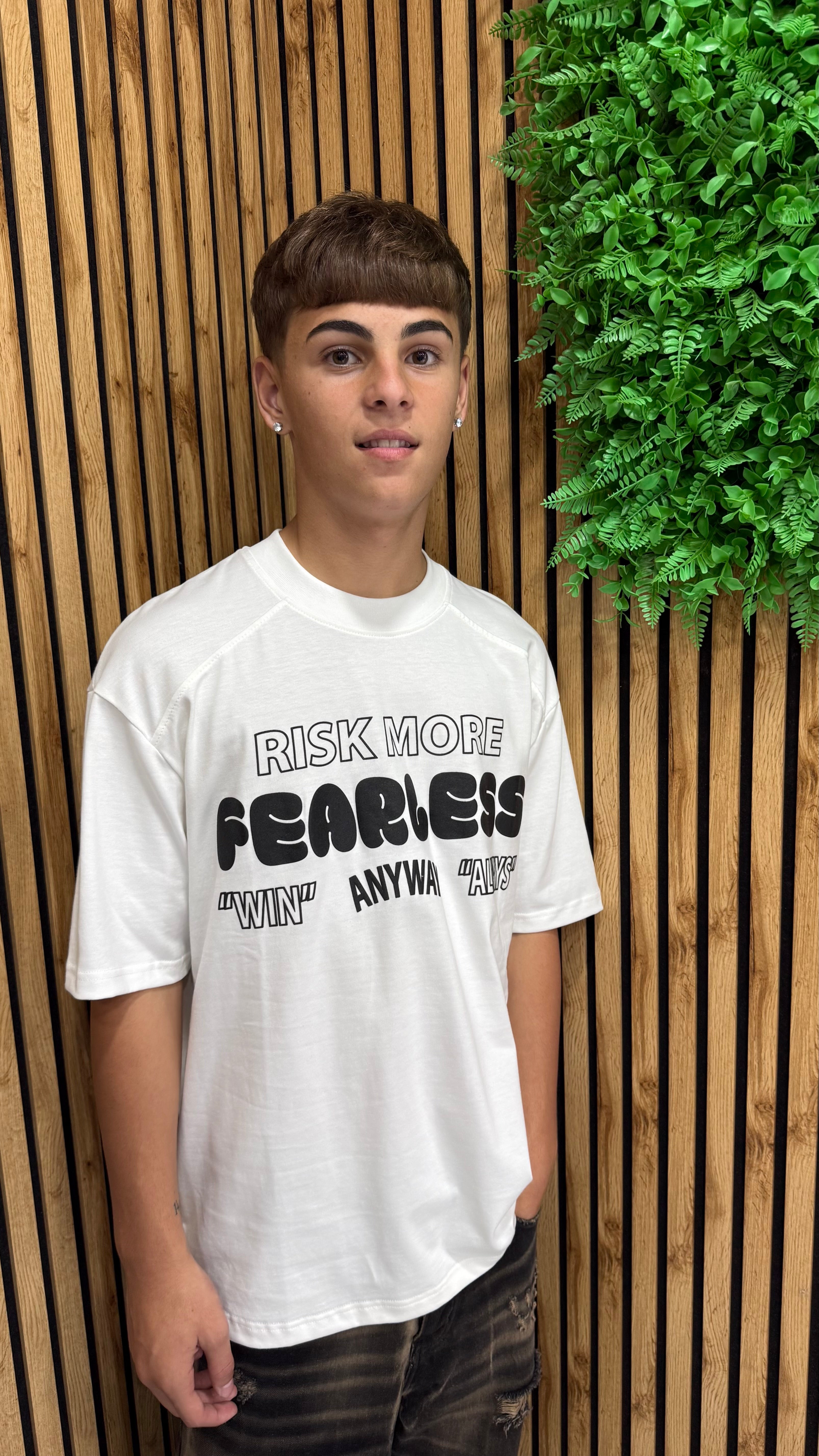 T-Shirt "Fearless" Tessuto Gommato