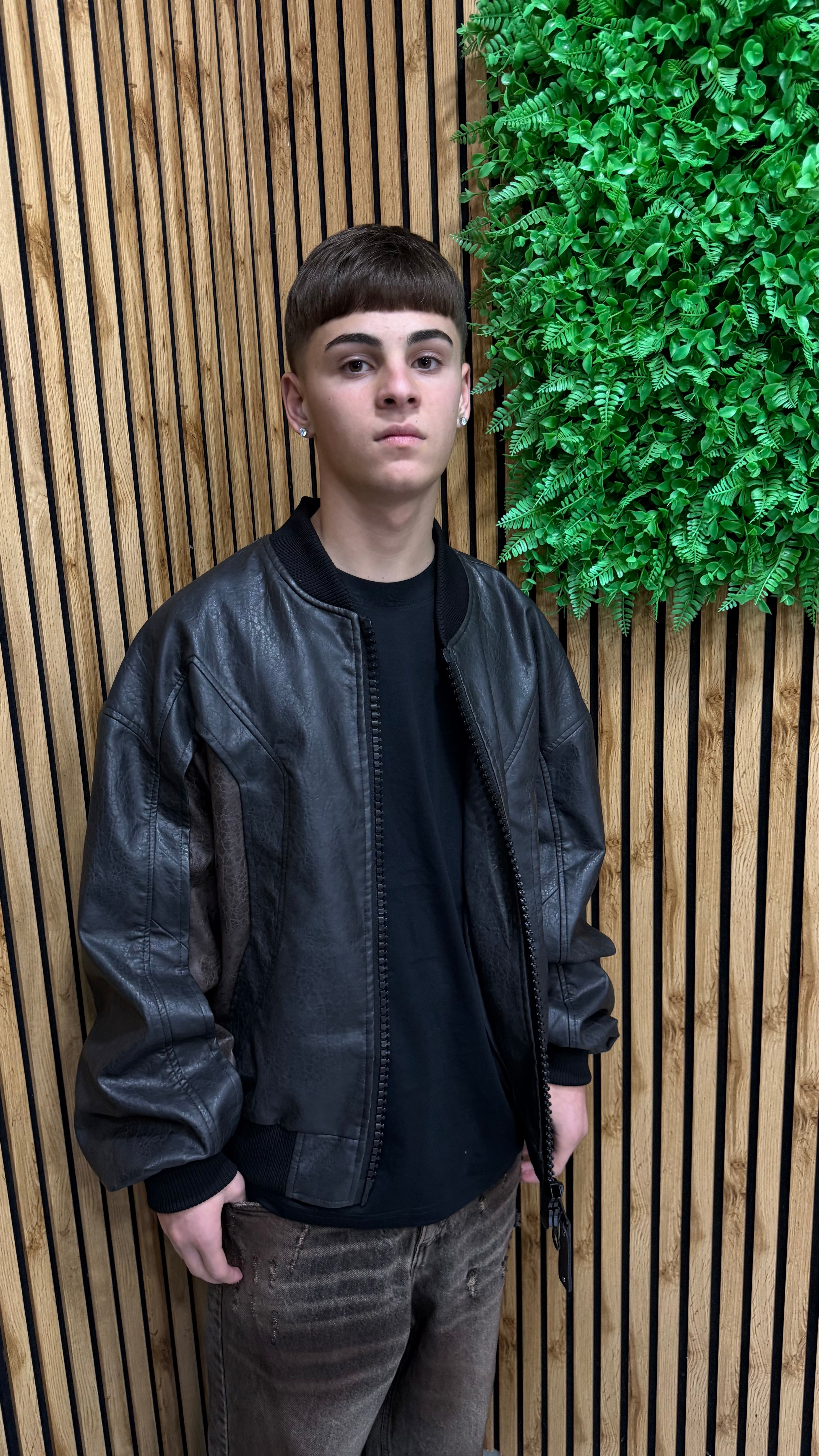 Jacket In pelle Bicolor