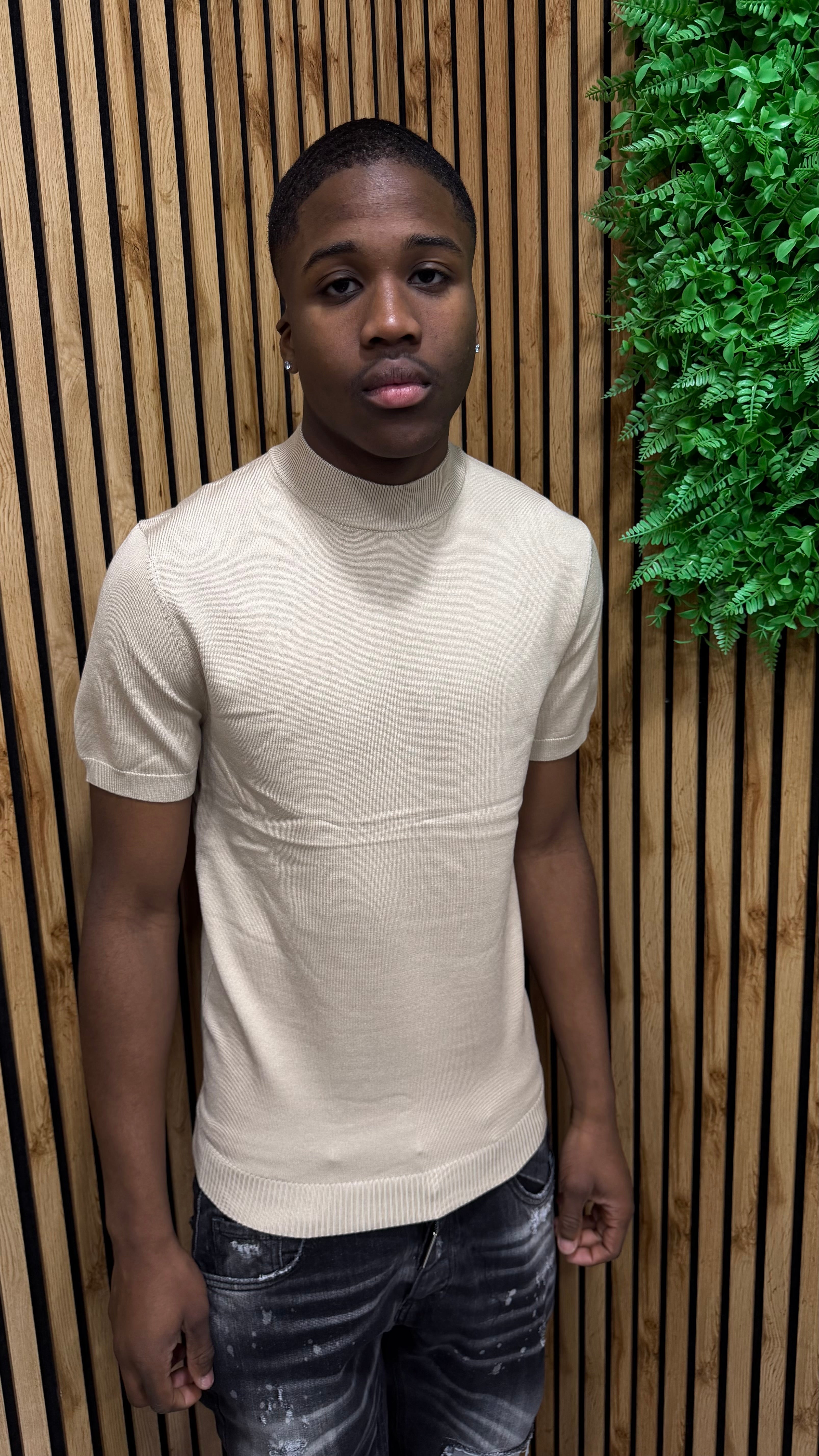 T-Shirt In Filo Mezzo Collo