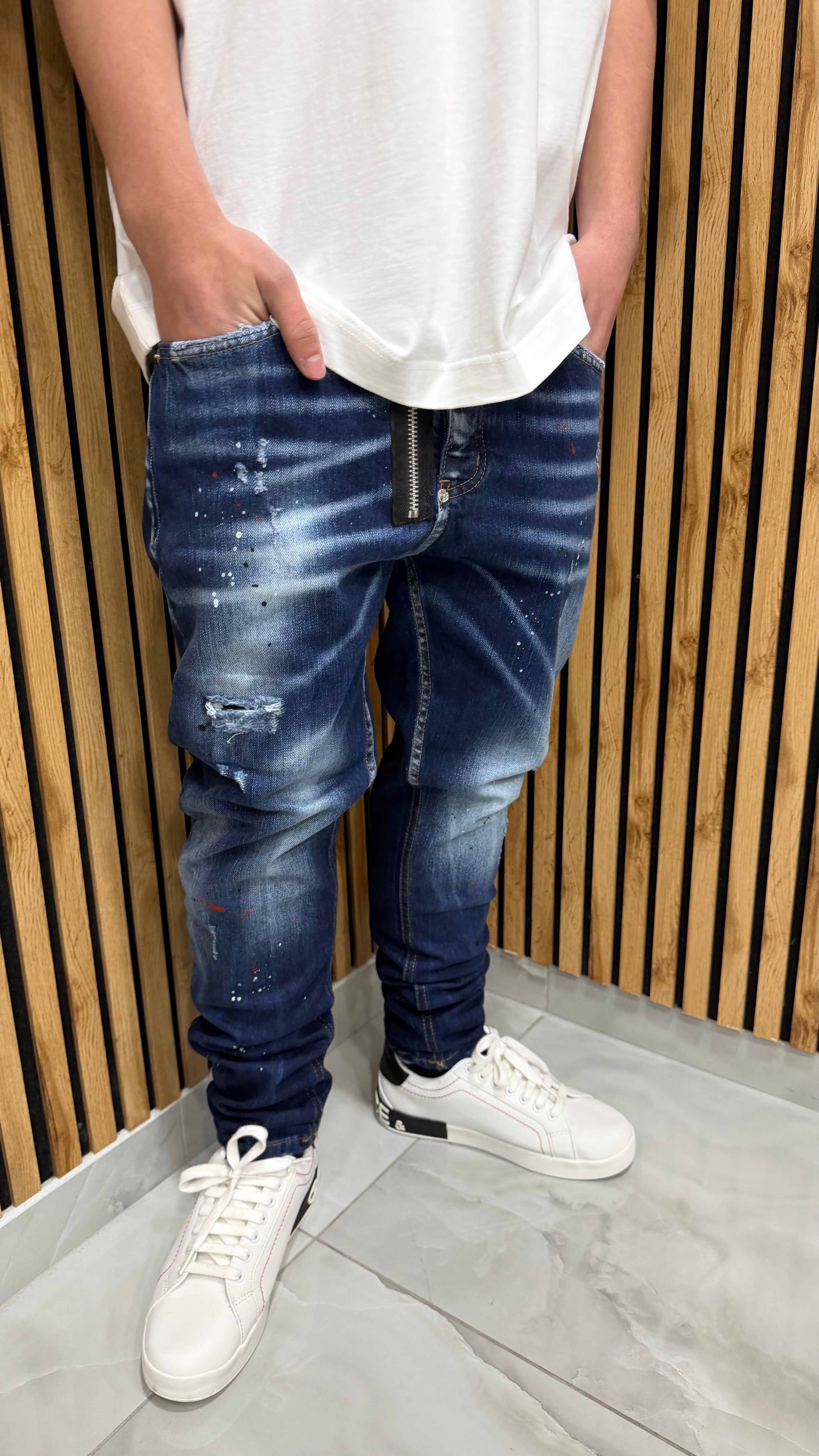 Jeans Mood Zip Dsq Dc00 Blu