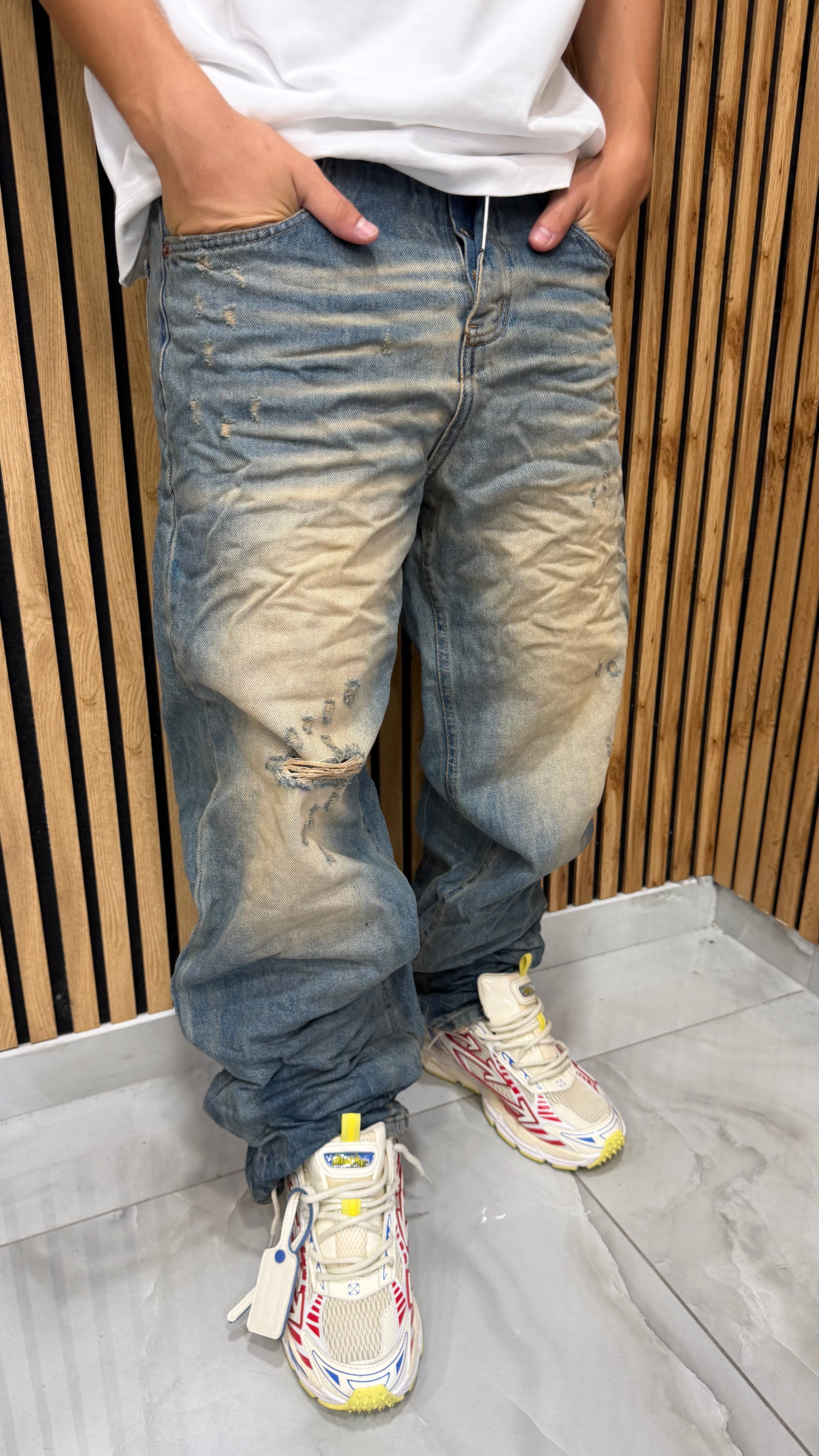 Jeans Uomo Super Baggy Urban Fade 2 Blue Cianotic