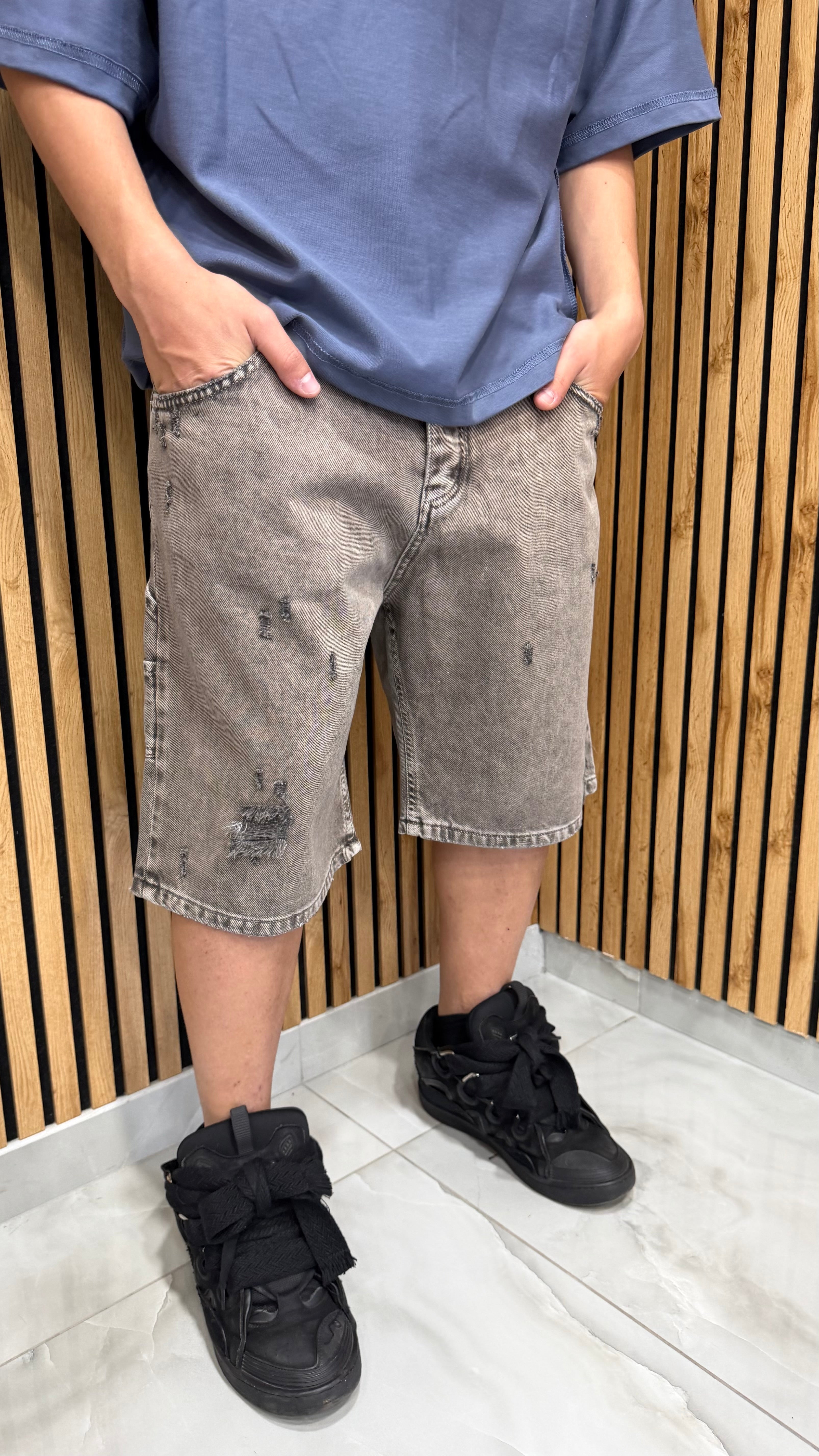 Jeans Short Carpenter Vintage Grind Bull Nero Cianotic