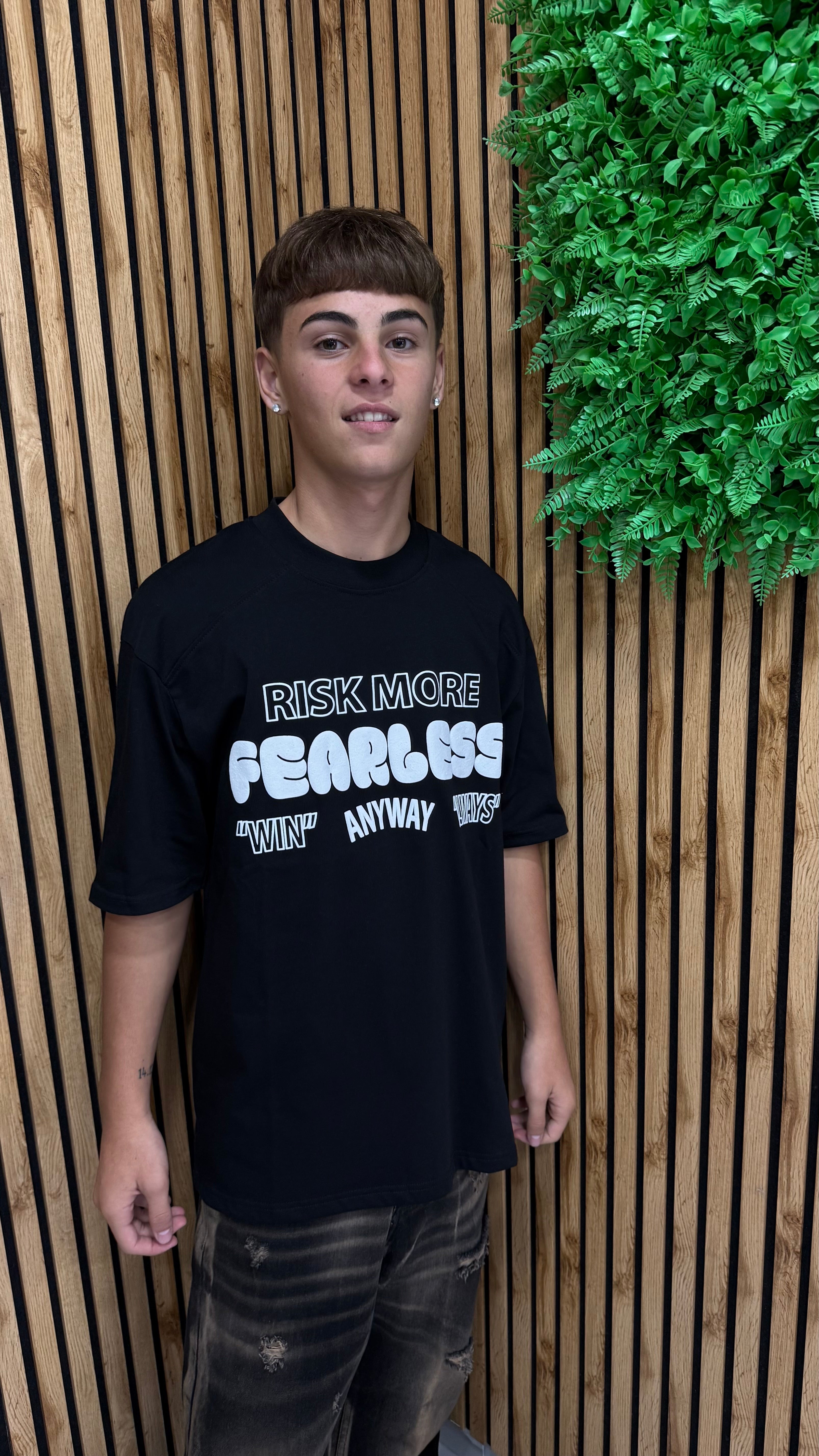 T-Shirt "Fearless" Tessuto Gommato
