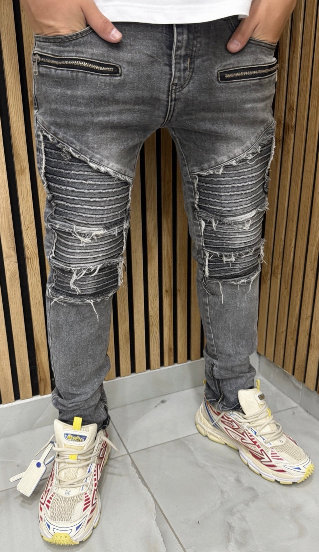 Jeans Uomo Biker Grey
