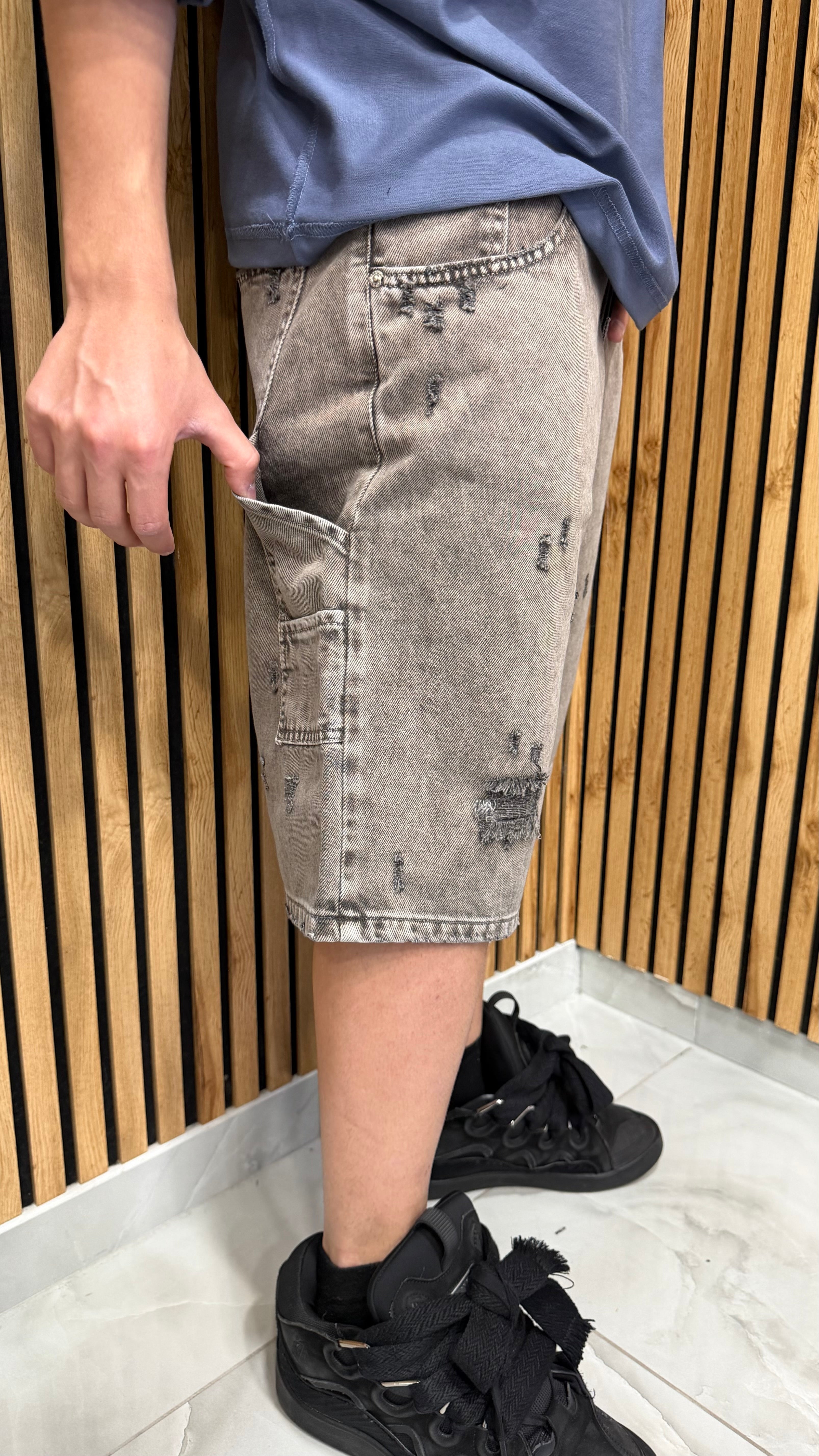 Jeans Short Carpenter Vintage Grind Bull Nero Cianotic