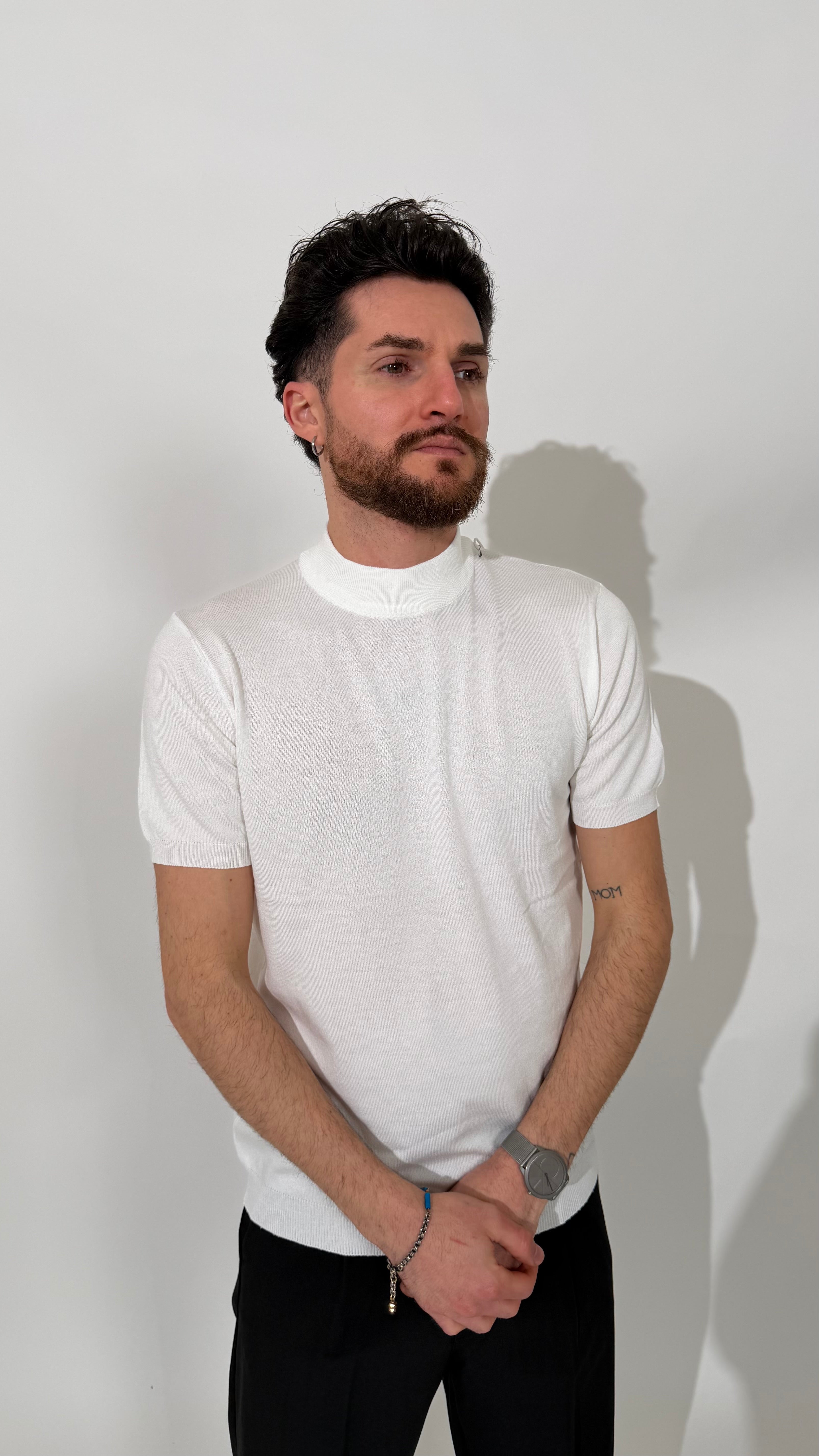 T-Shirt In Filo Mezzo Collo 3 Colori