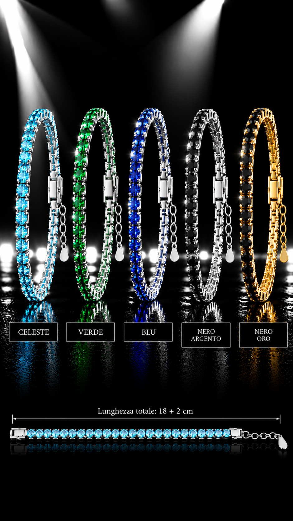 Bracciale Uomo “Frozen Tennis” 5 Colori
