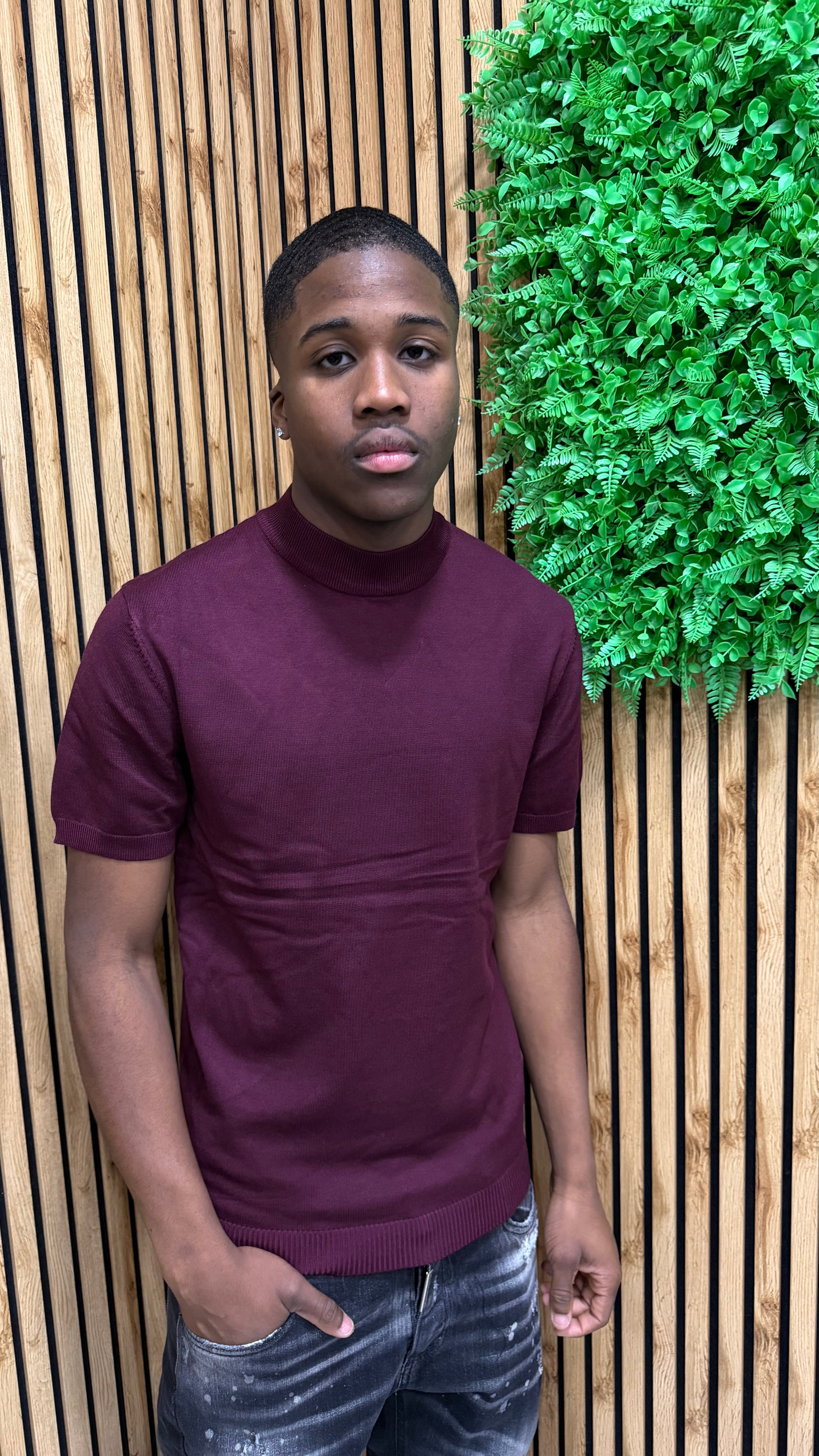 T-Shirt In Filo Mezzo Collo