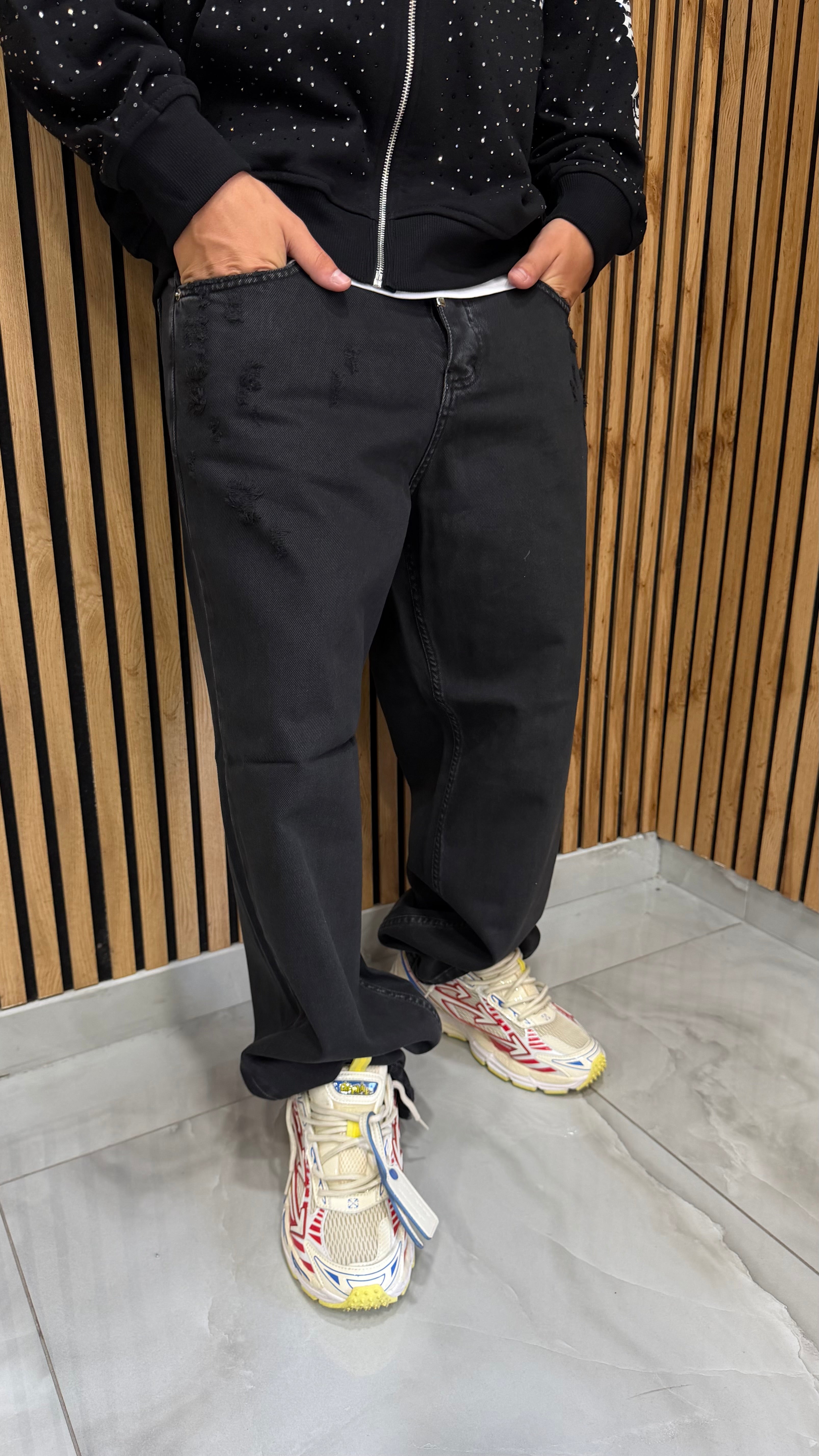 Jeans Uomo Super Baggy Old Dye Denim 2 Colori Cianotic
