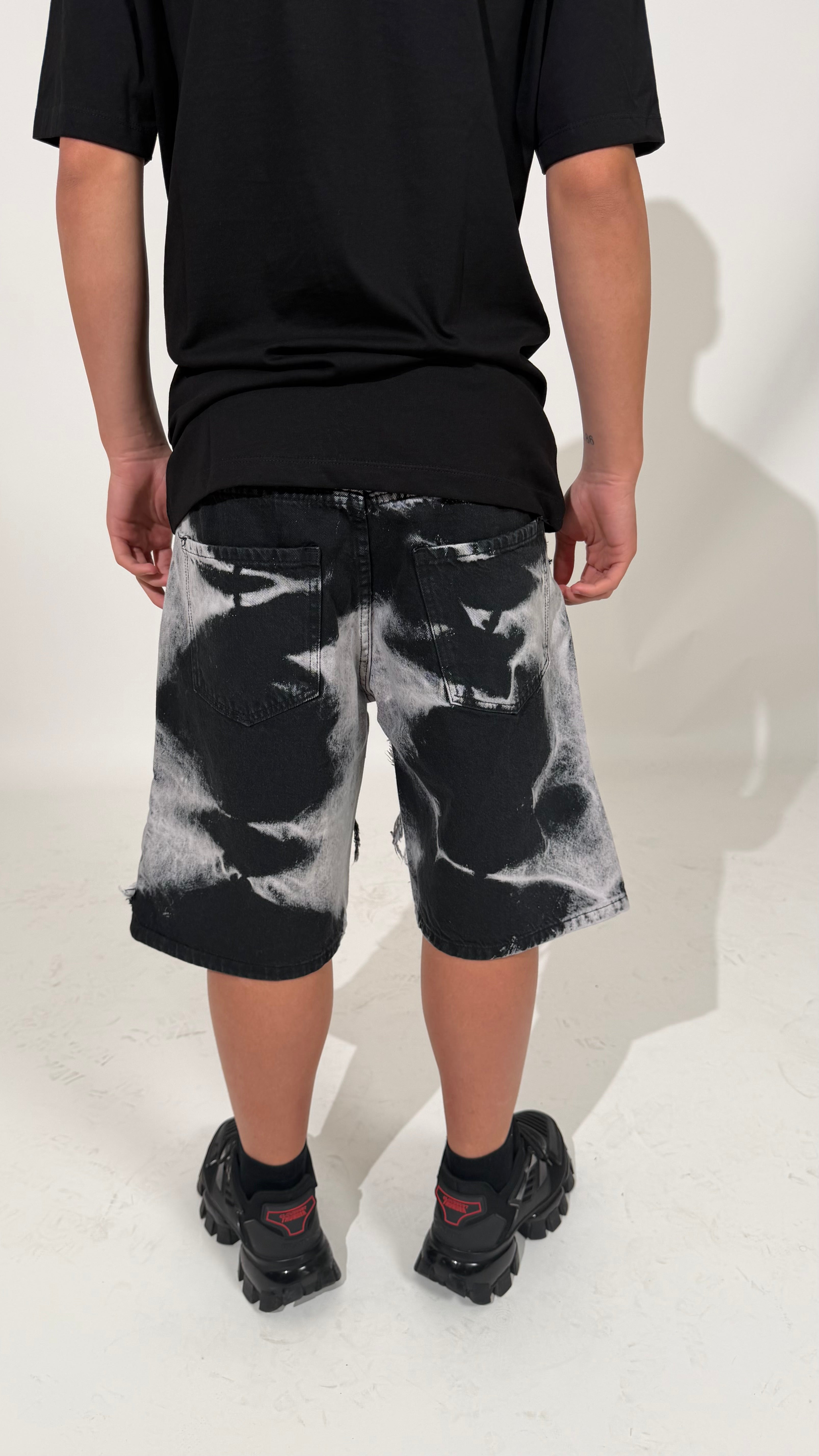 Jeans Shorts Ripped Black