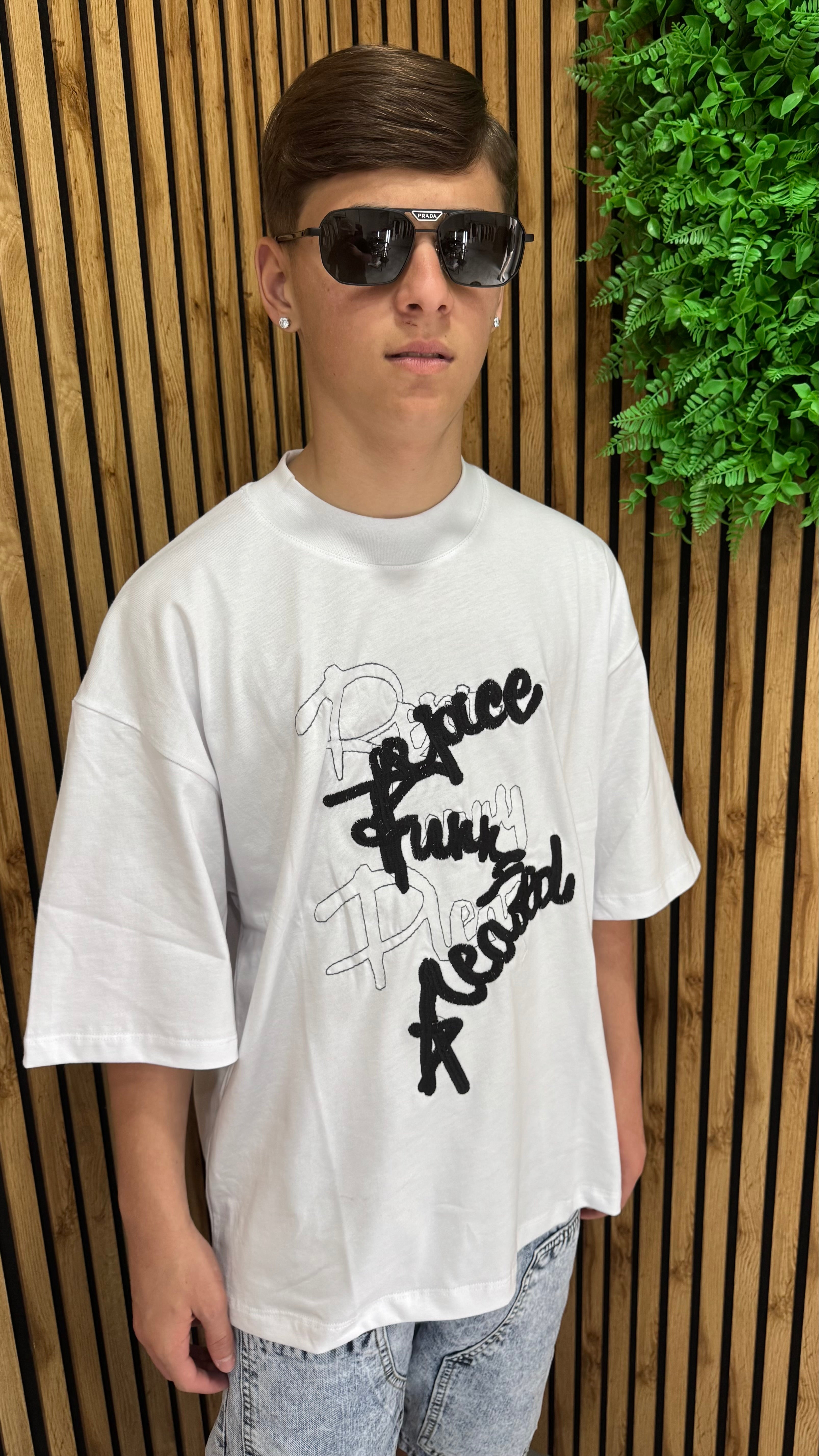 T-Shirt Tessuto Doppiato Ricamato "Madrid"