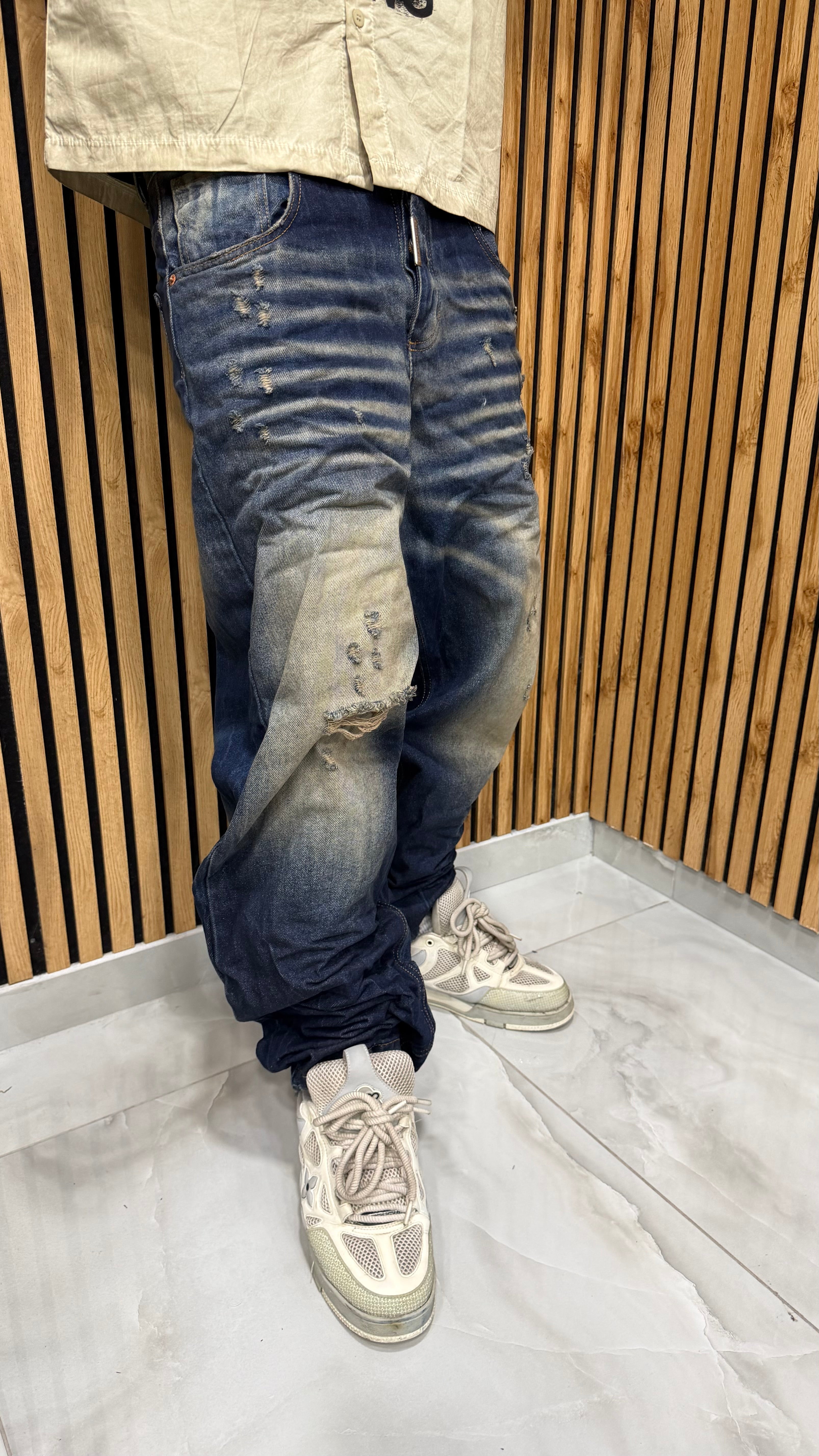 Jeans Super Baggy Carbon Fade Blu Cianotic