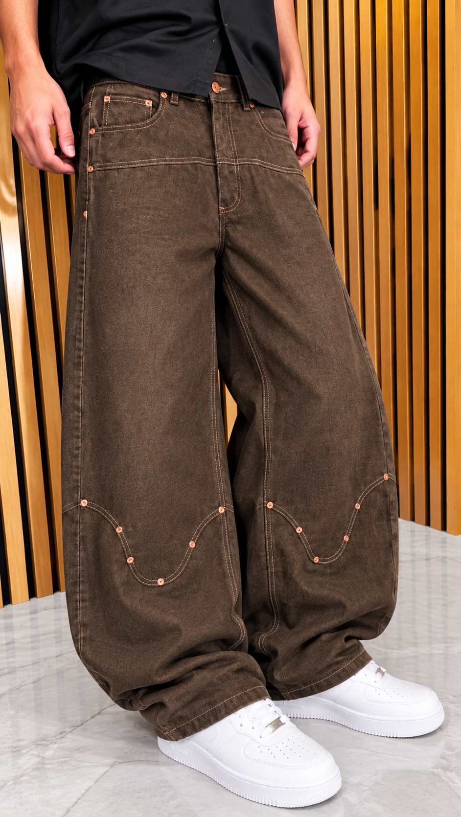 Jeans Uomo Baggy “New River” Brown HYDO