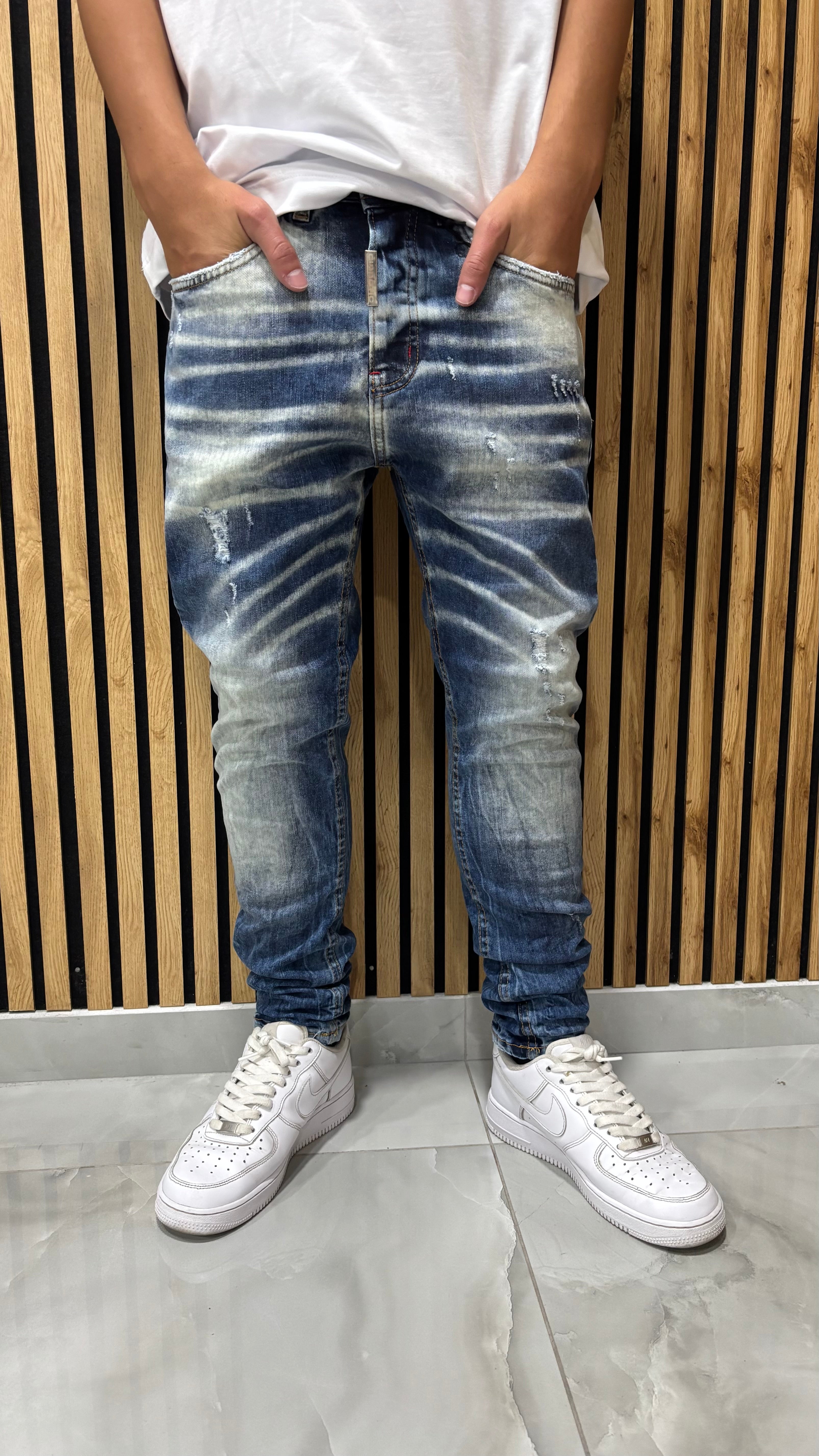 JEANS MOOD DSQ MARBLE EFFECT Cianotic