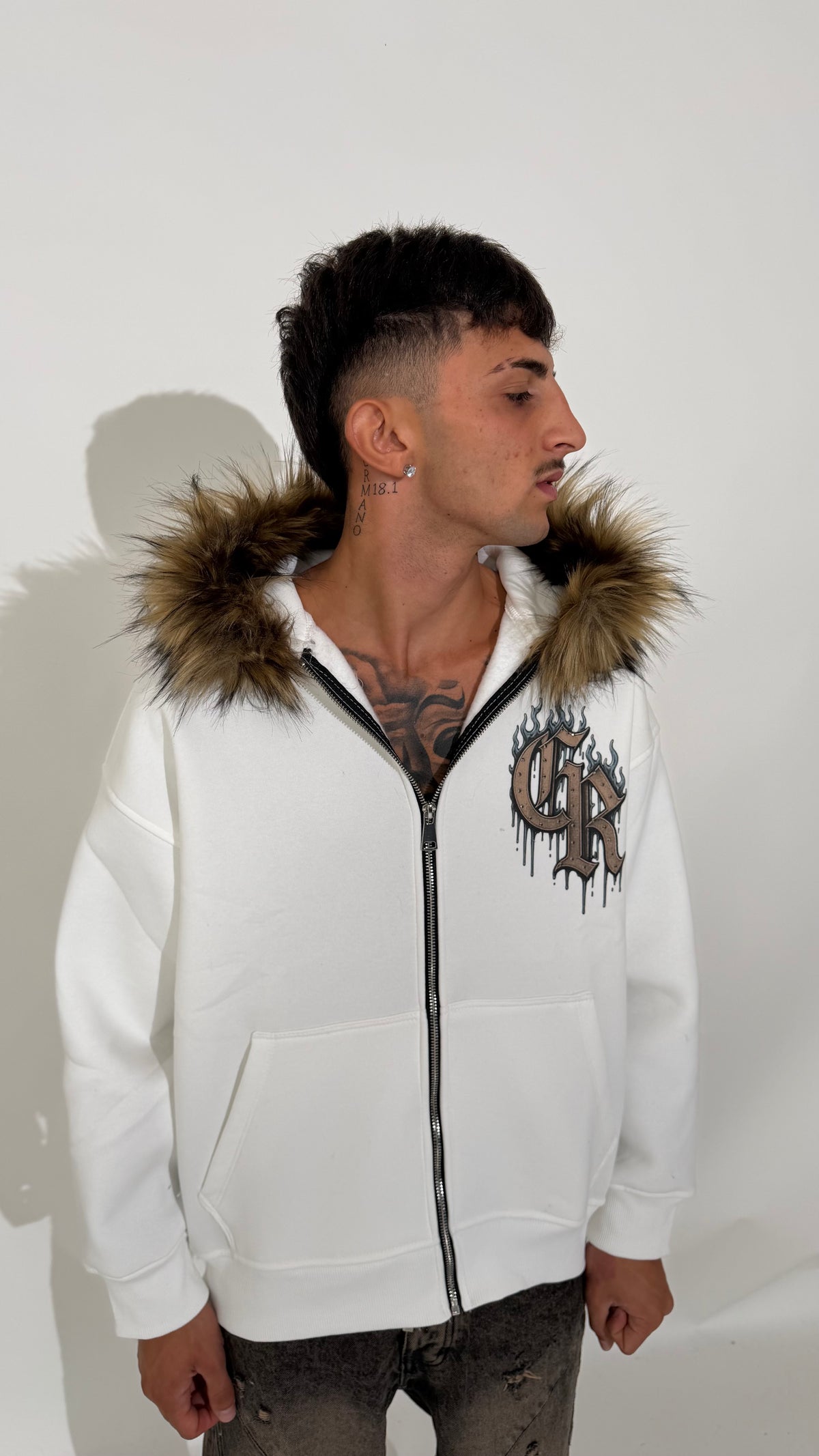 Felpa Zip Uomo Con Pelliccia 2 Colori TPWR
